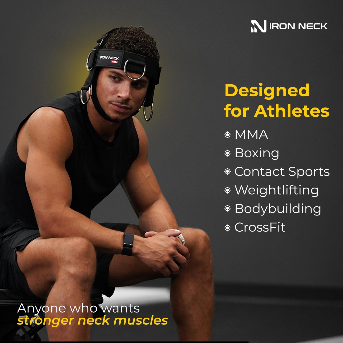Iron Neck , Versatile Neck Exerciser, Strengthener and Trainer with Adjustable Head and Chin Strap, Portable Head Harness for Weight Lifting, Home and Gym Use | Bundle with Iron Neck Skull Cap