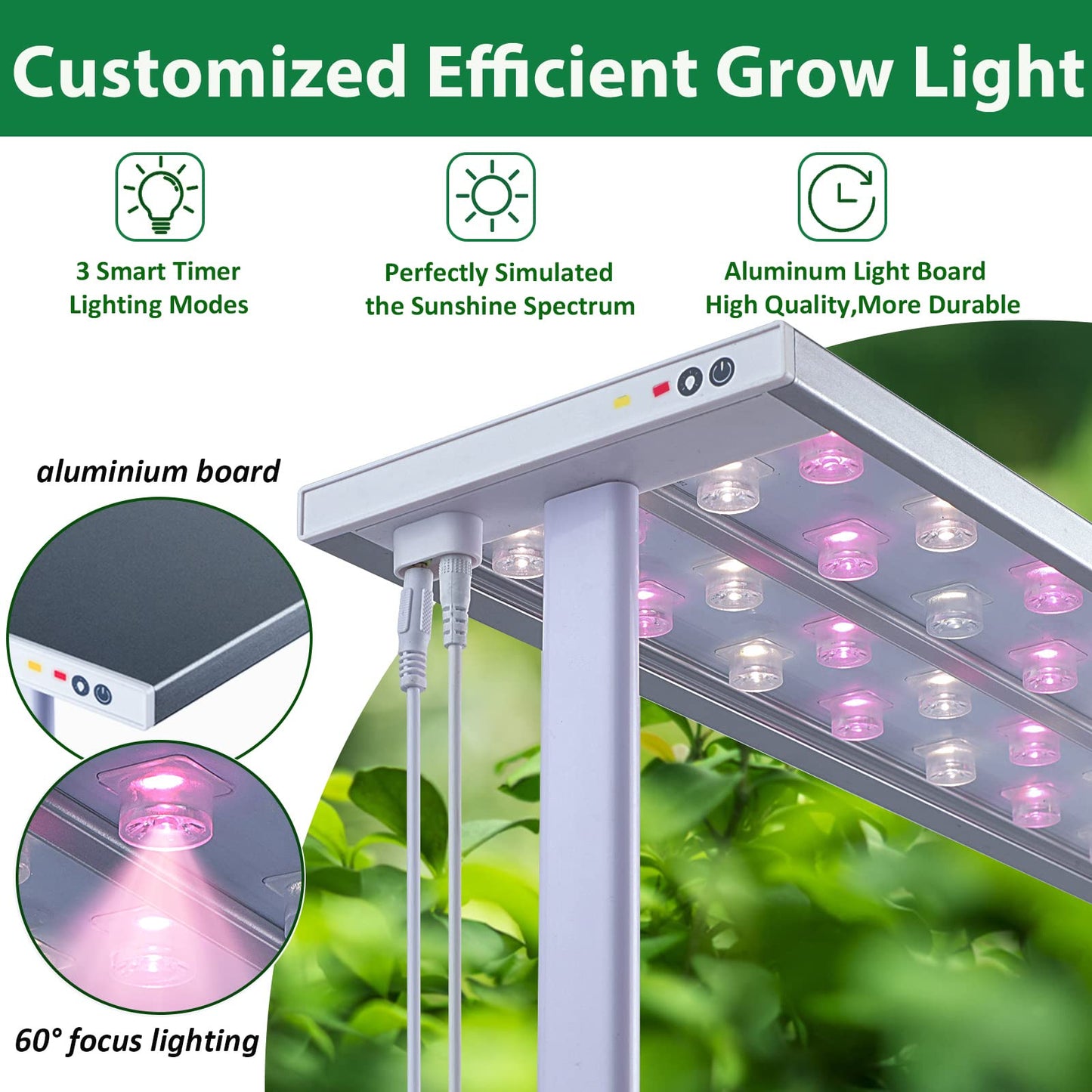 E SUPEREGROW Large Hydroponics Growing System kit with Trellis,Smart Indoor Hydroponic Gardening System with LED Grow Light, Indoor Hydroponic Grow Kit for Tomato,Pepper,Cucumbers(7L,Pump)