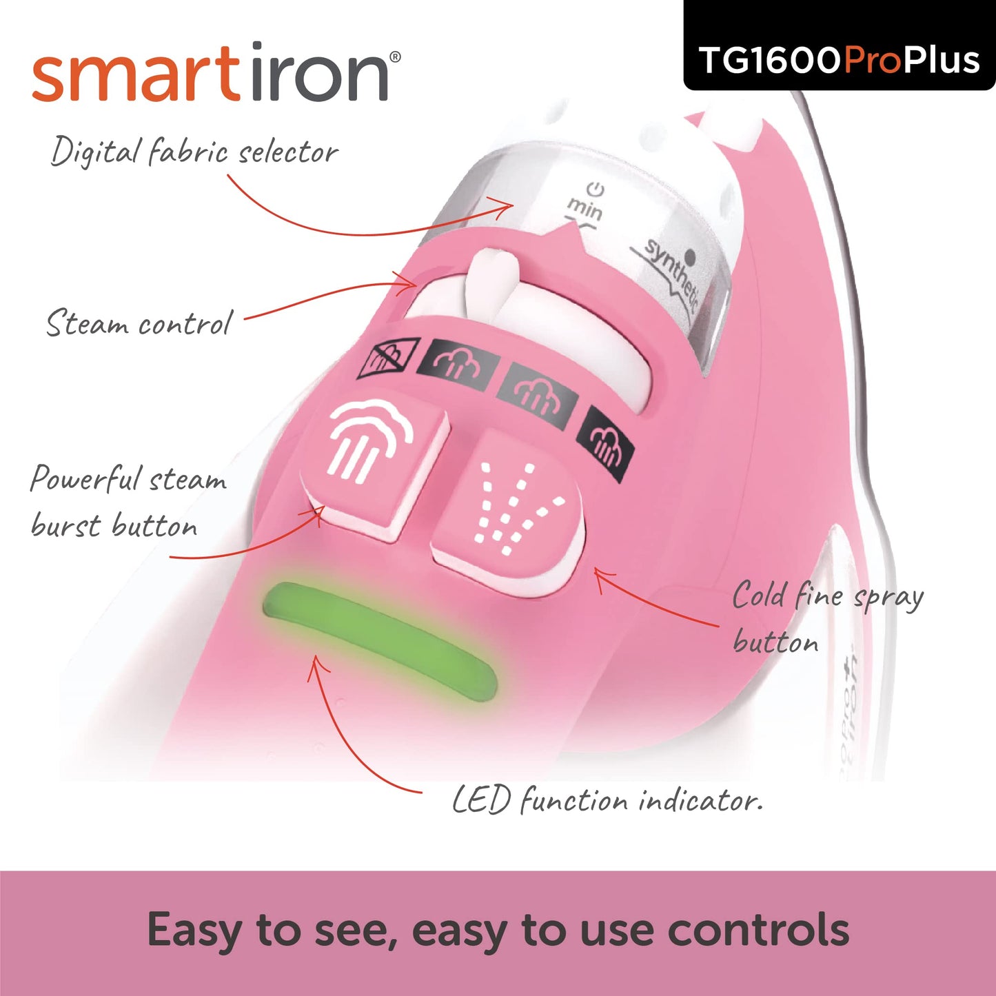 Oliso TG1600 Pro Plus 1800 Watt SmartIron with Auto Lift & Oliso Solemate Silicone Iron Soleplate Protector for TG Series Irons, Pink