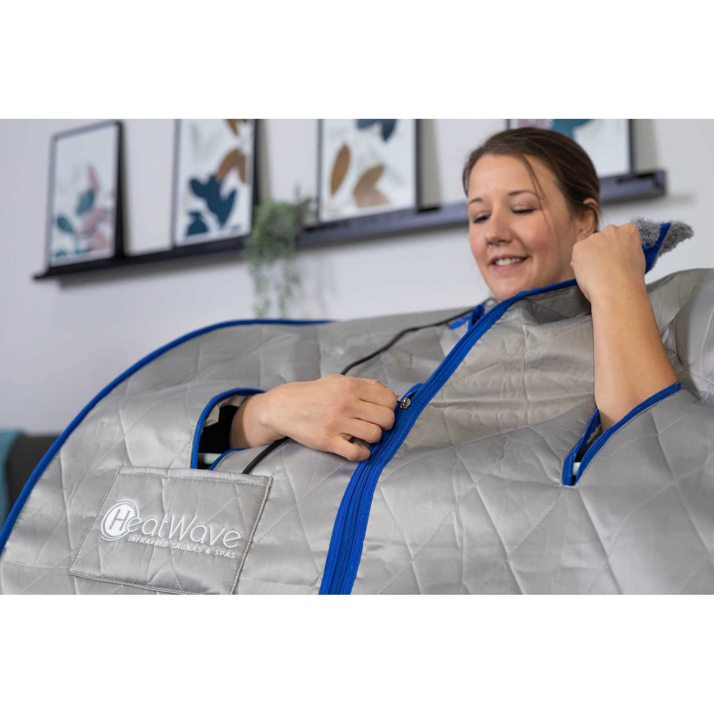 Heat Wave Spirit Oversized Portable Personal Sauna with FAR Infrared Carbon Panels, Heated Floor Pad, Canvas Chair