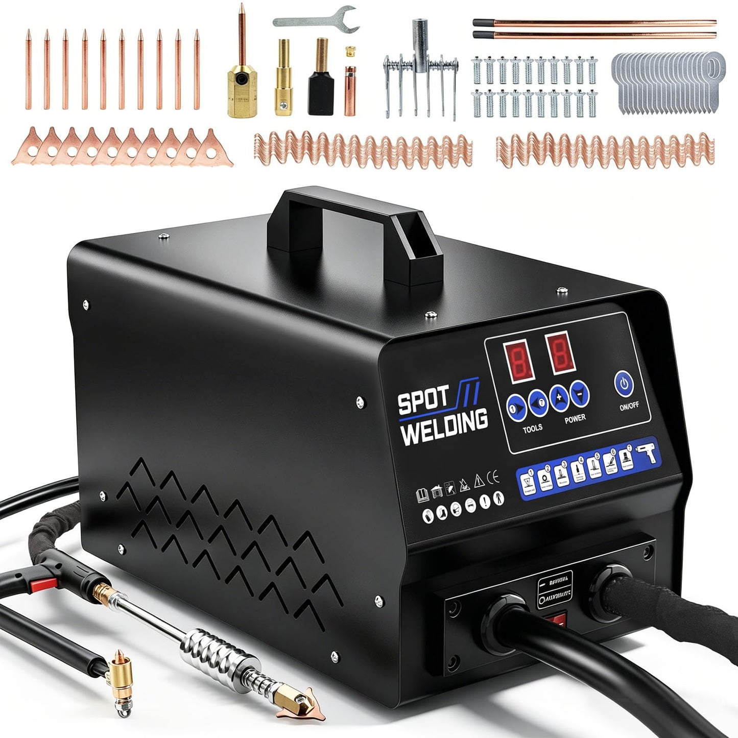 MR CARTOOL Stud Welder Dent Repair Kit 3.5KW Dent Puller Spot Welder with 6 Welding Modes, 95℃ Overheat Protection, Manual/Auto 4200A Body Repair Dent Remover Tools for Car Motorcycle Truck(90F)