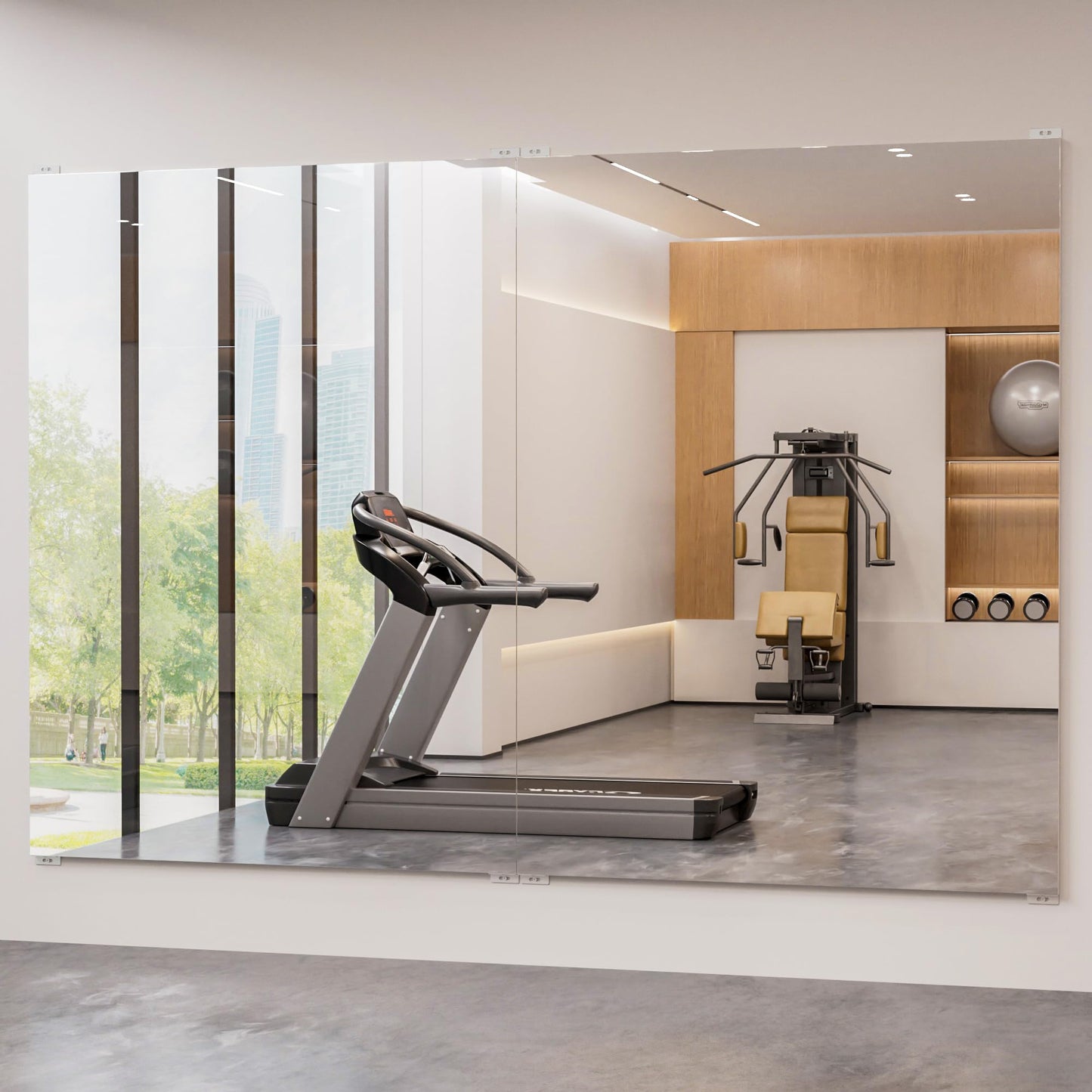 BRIVUE Gym Mirror - 48" x 72" (2PCS of 48" x 36") Frameless Wall Mirrors, Easy Installation, Shatterproof No Glass Mirror, HD Reflection, Ideal for Dancing, Yoga, Fitness, Rehearsing, Pilates, Home