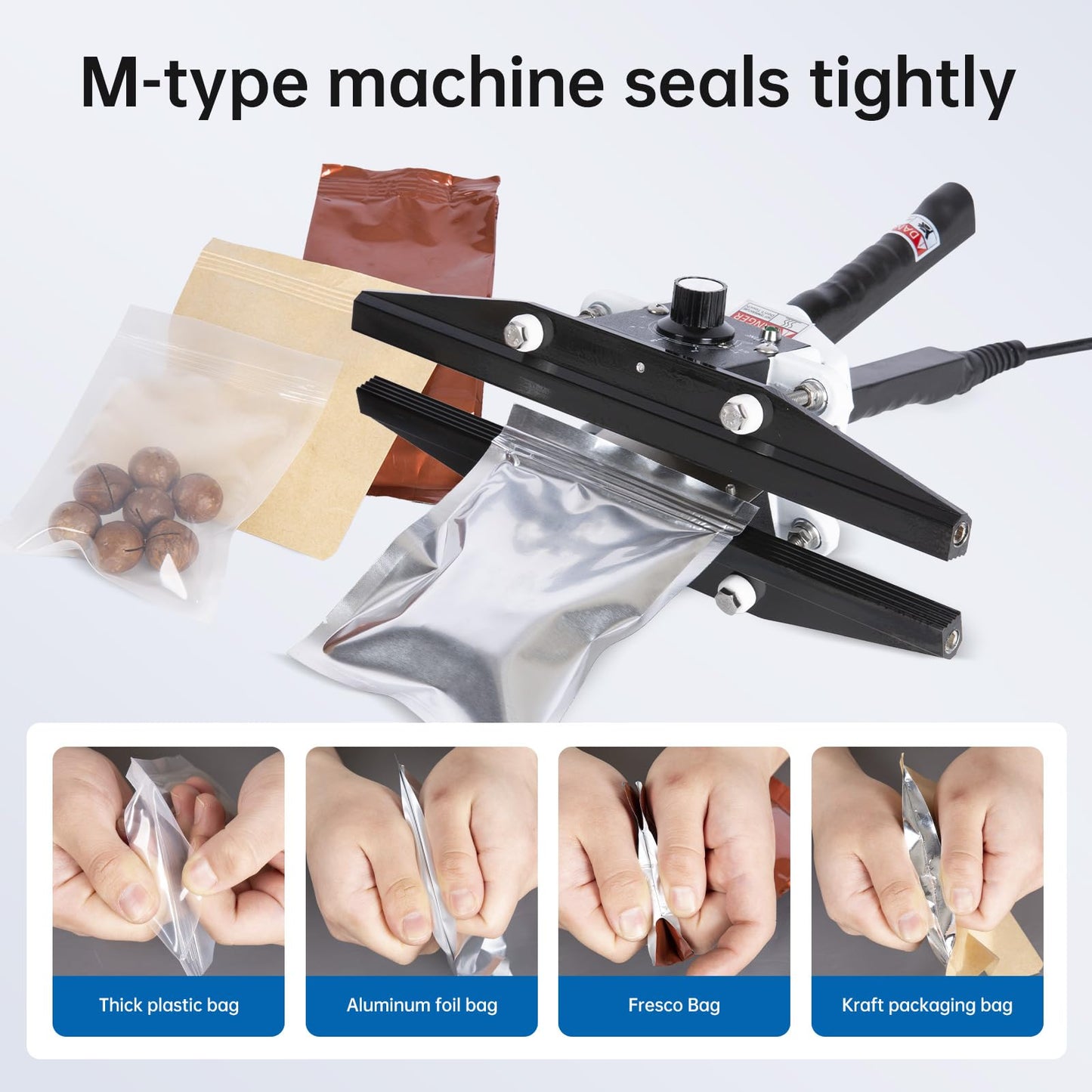 R-PACK Portable Hand Held Heat Sealer Machine-R-PACK FKR-400, 16 Inches, For Foil Bag, Kraft Bag, Mylar