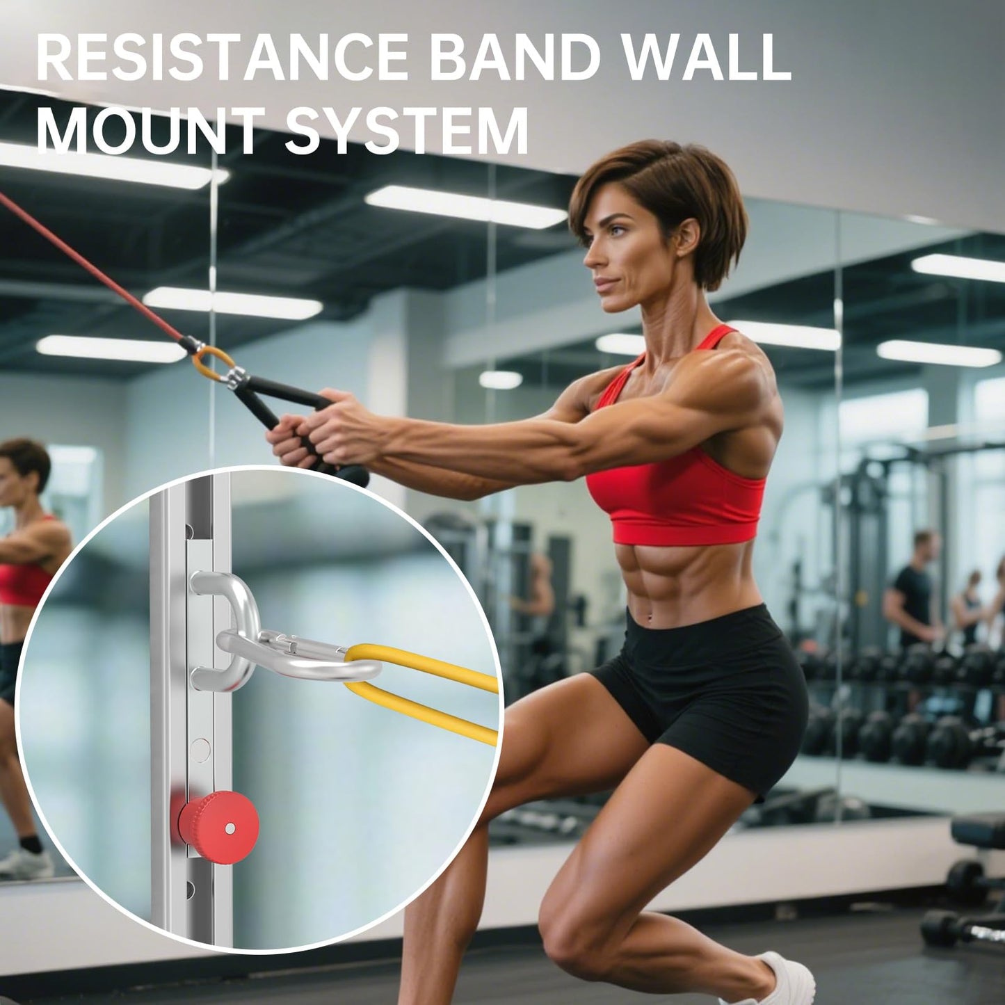 1 PCS Resistance Bands Wall Anchor Exercise Equipment Platform Base(Length 40"),Adjustable Wall-Mounted Anchor Multi-Purpose Fitness System for Complete Full Body Strength Training (No Bands Included)