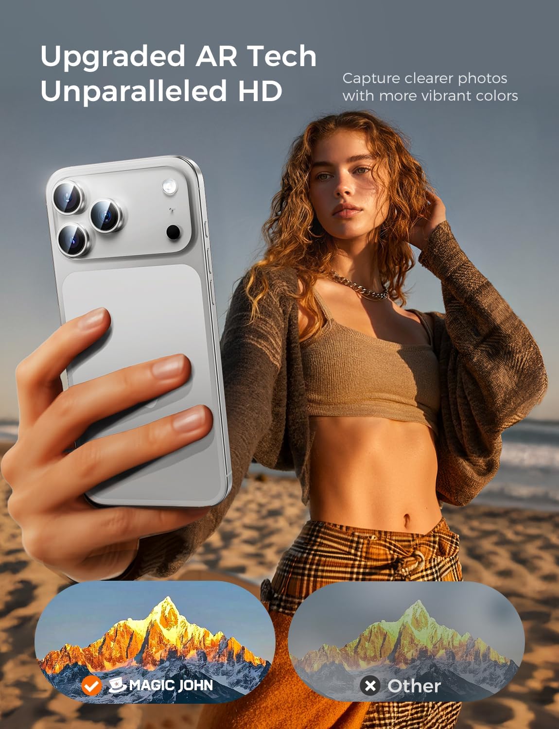17 Max/17 Kit&1:1 9H Set 2,Sliver MAGIC JOHN for iPhone Pro Pro Camera Lens Protector [Alignment Invisible Fit]
