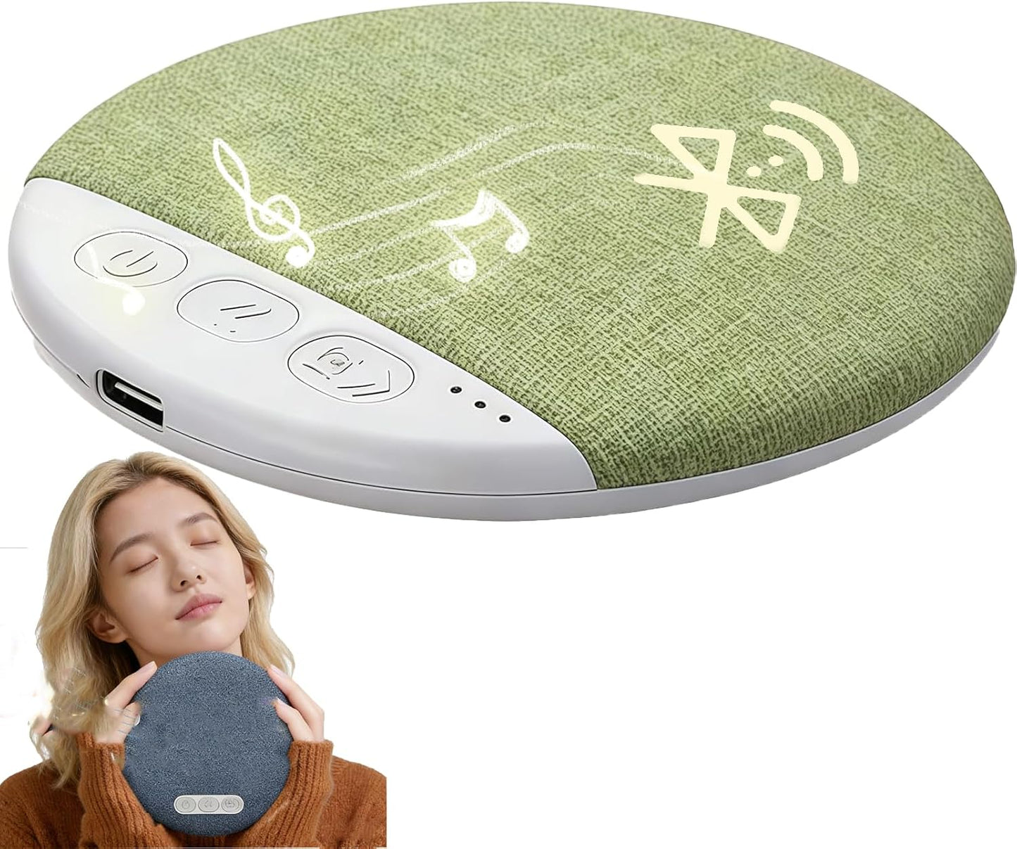 Generic 3.8x0.4Inch Sleep Speaker Under Pillow, Ultra-Thin Bluetooth Pillows Speakers with White Noise Sound, Volume