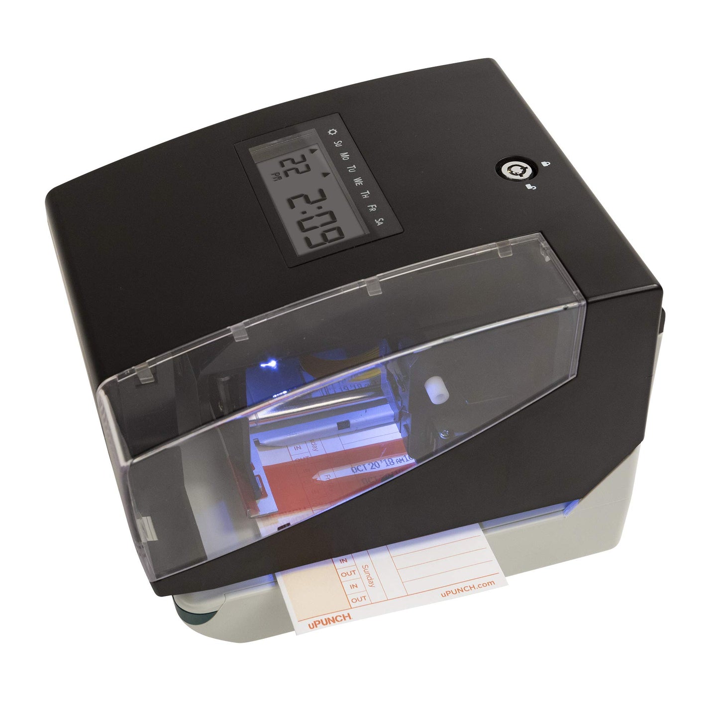 uPunch CR1000 Digital Time Clock and Date Stamp for Small Business: Complete Employee Time Tracking System with 50 Time Cards, Ribbon & Keys