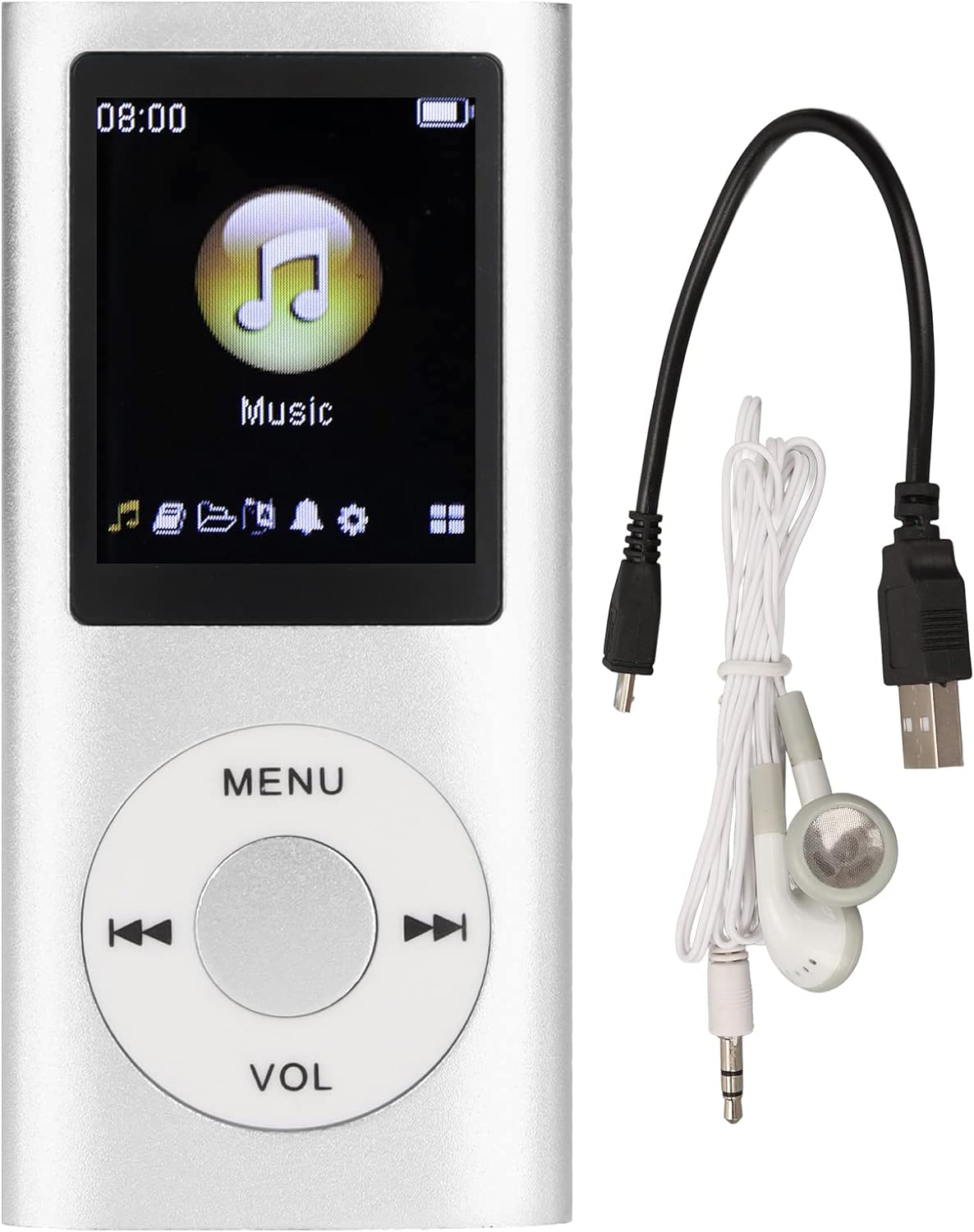 Cuifati MP3 64GB .8 Inch MP3 Player, Music Player Lossless Music LCD Screen Portable Music Player, Includes Charging