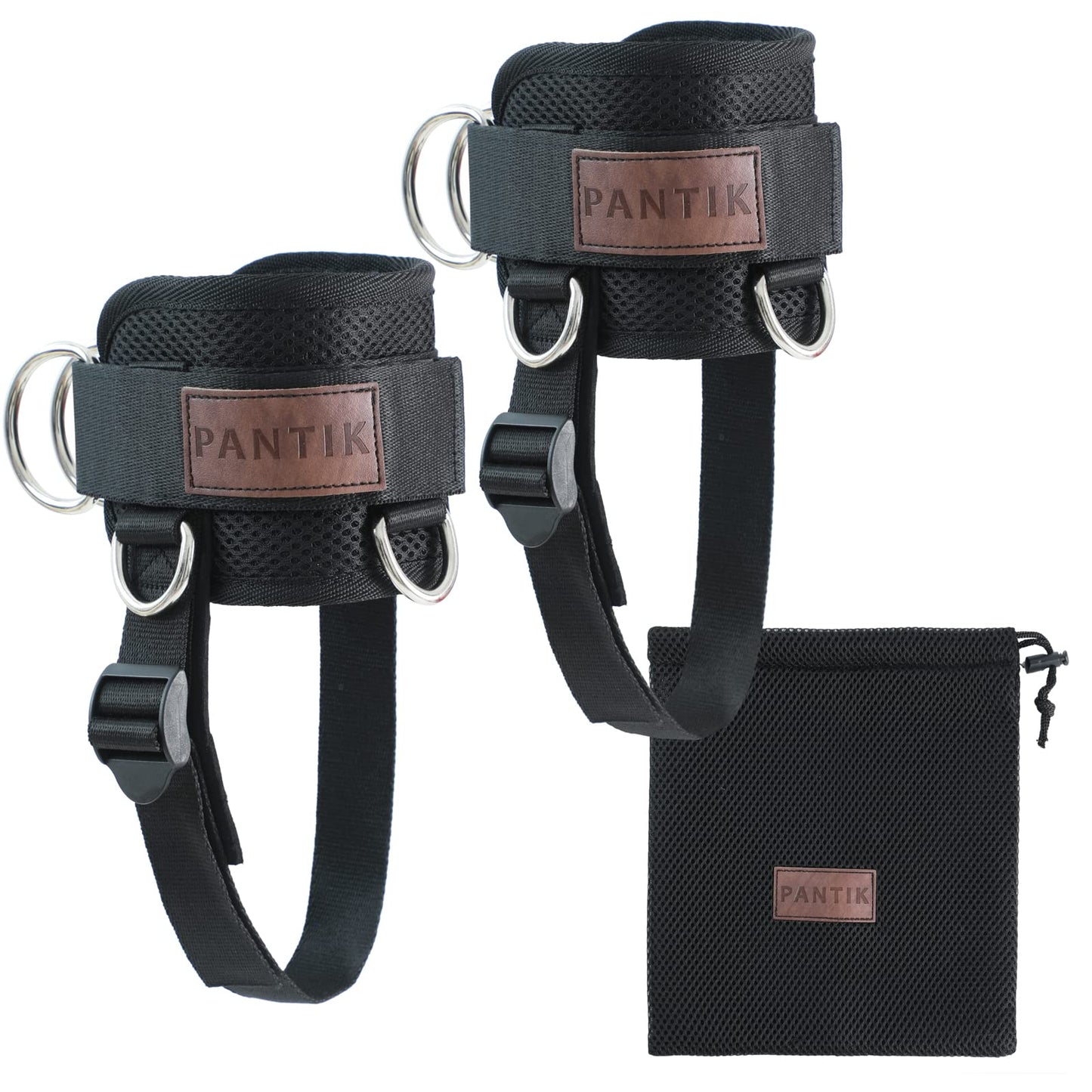 PANTIK Ankle Strap for Cable Machine Adjustable Cable Ankle Attachments for Gym Comfort fit Neoprene Padded Steel Double D-Ring Ankle Cuffs for Cable Kickbacks, Lift The Butts, Tone The Legs