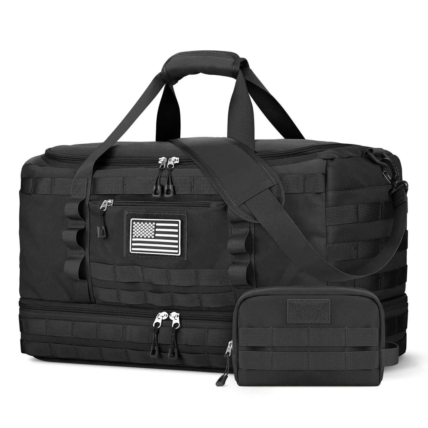 ETRONIK Gym Bag for Men Women, Carry on Luggage 22x14x9 Airline Approved, Tactical Travel Duffle Bag with Toiletry Bag and Shoe Compartment, Weekender Overnight with Wet Pocket for Workout, Black