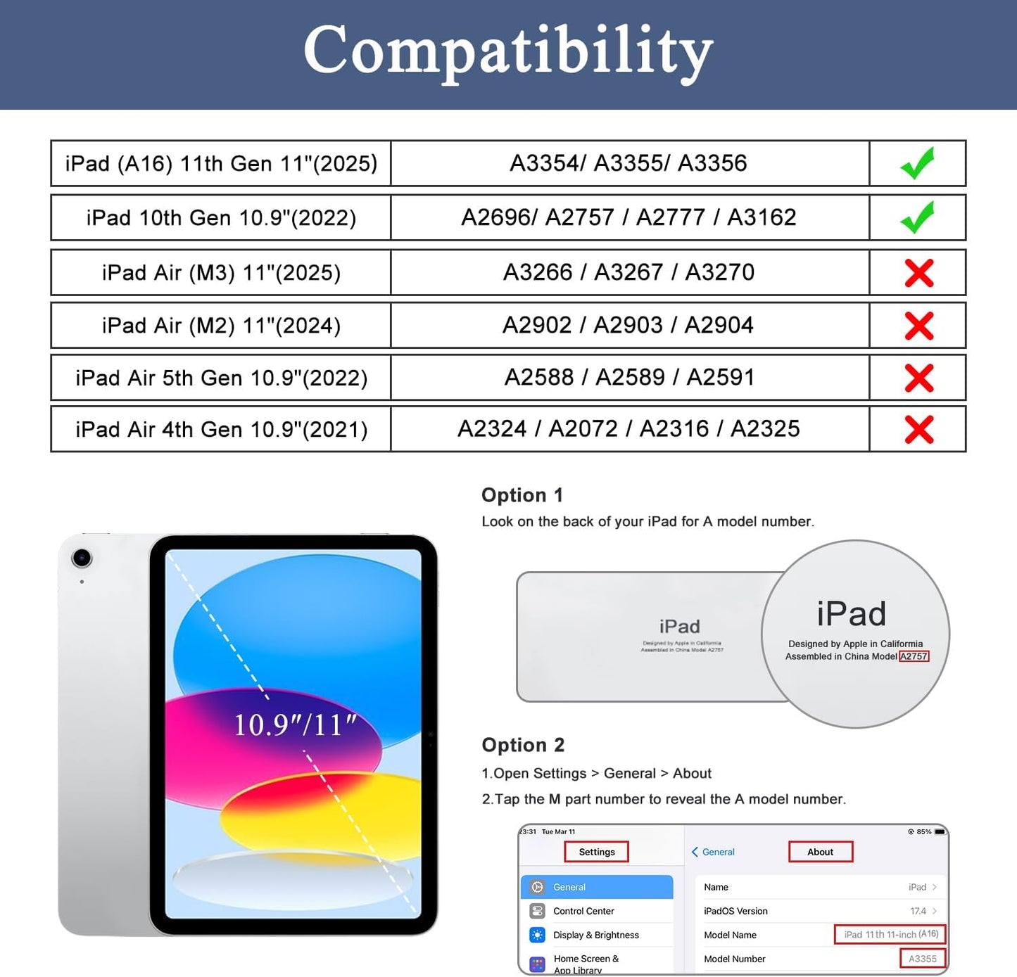 Soke (A16) 11th 11-inch 2025, 10th 10.9-inch 2022, Case for iPad Generation iPad Generation with Built-in Screen