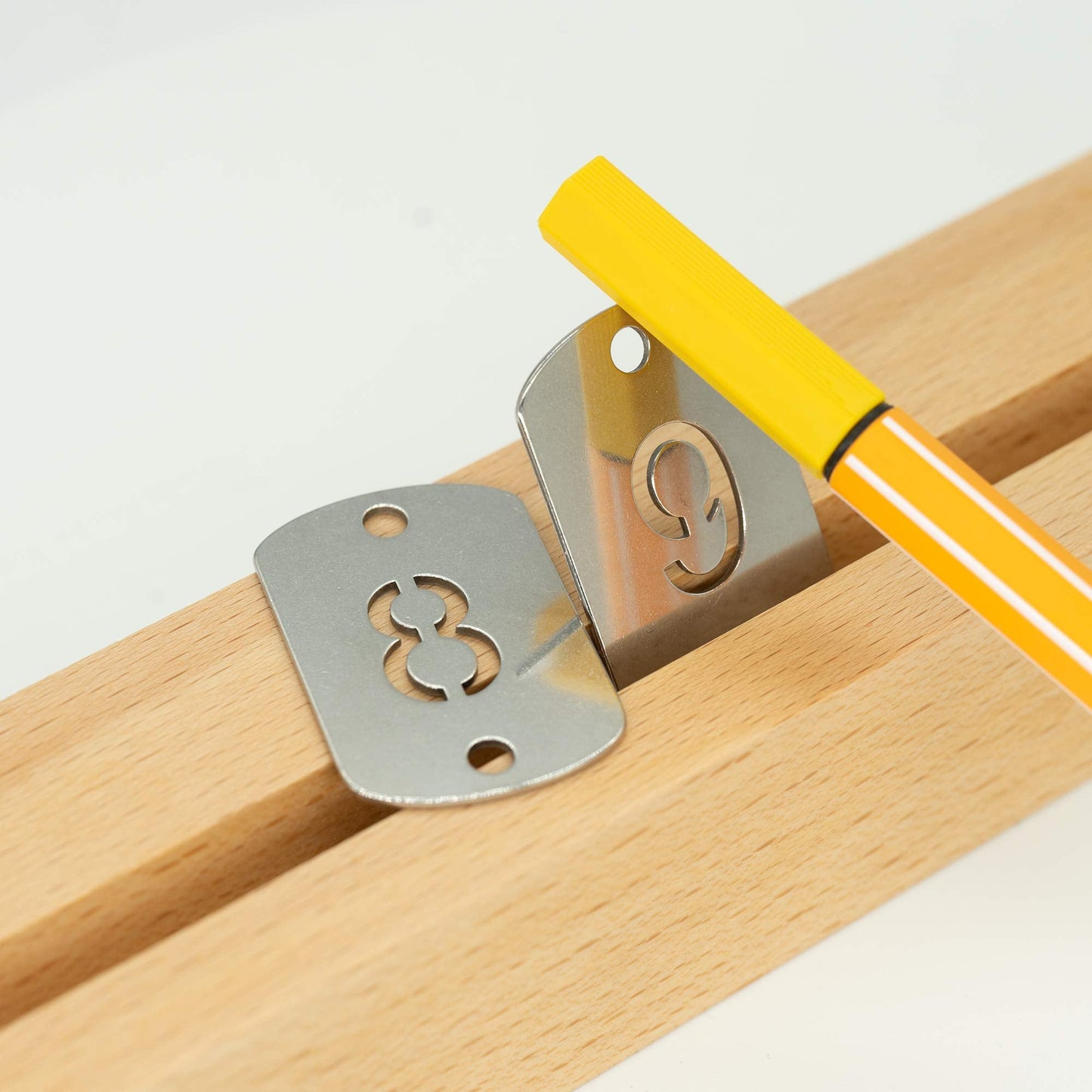 StayMax Rectangular Hollowed Stainless Steel Number Tags Key Tags with Two Holes (1-25)