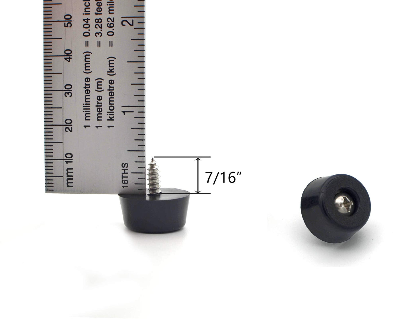 Rubber Feet for Cutting Board with Stainless Screws, 12 Pieces Non Slip Rubber Bumper Feet for Electronics 13/16" W x 3/8" H