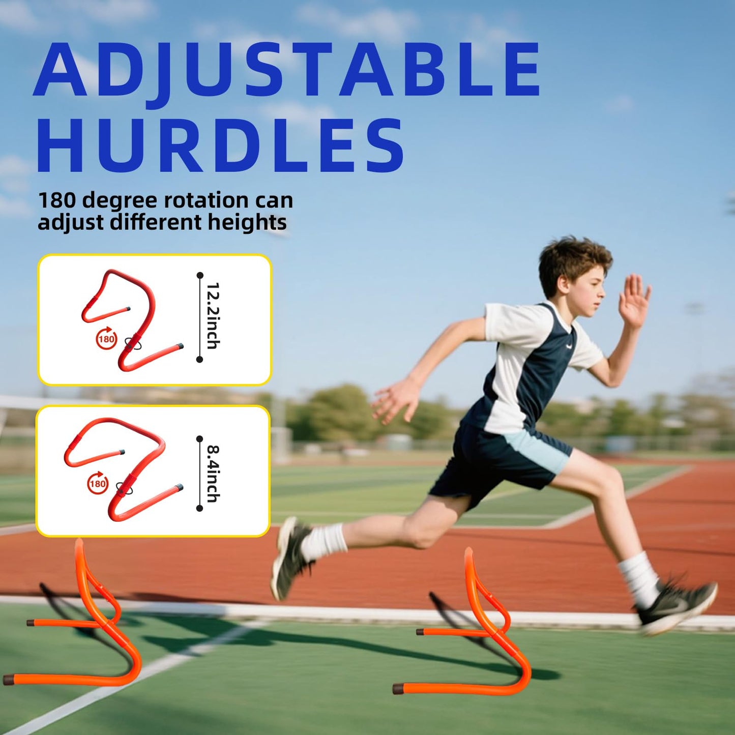 SUNBABA Agility Ladder Speed Training Equipment Set with 20ft Agility Ladder,4 Hurdles,12 Cones,Jump Rope,Running Parachute-Ideal Training Equipment for Kids Youth Adults in Soccer Football Basketball