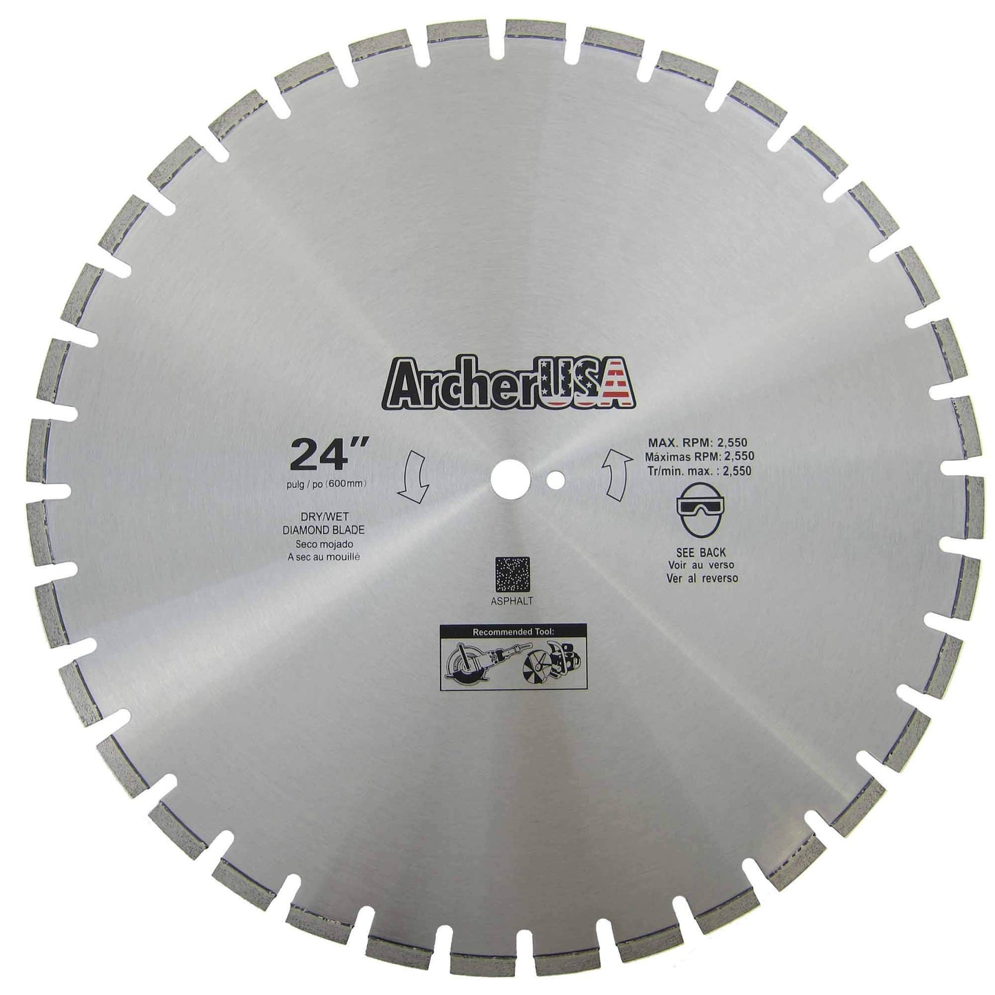 Archer Pro 24" Diamond Saw Blades for Fast Asphalt Cutting and Green Concrete Cutting