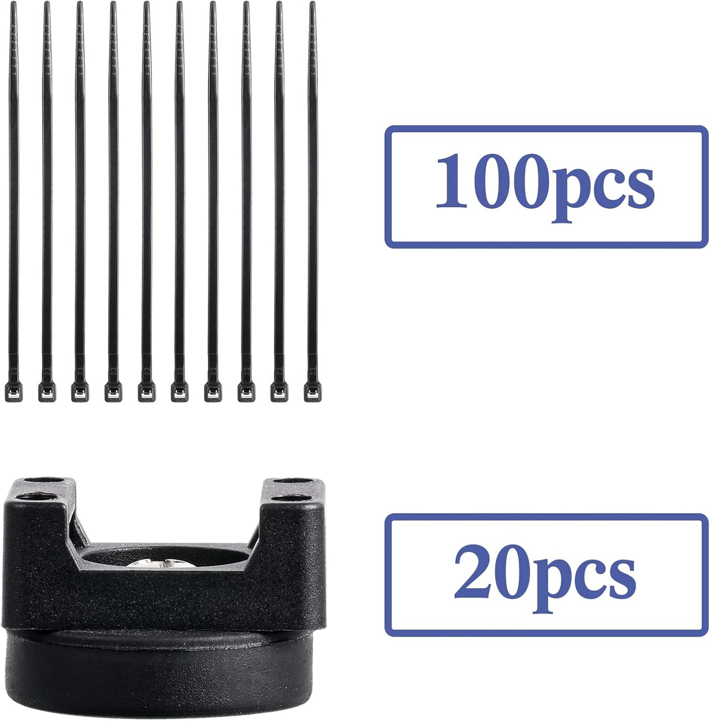 120 (22 mm) Yookeer Pieces Magnetic Zip Tie Mount Multipurpose Cable Holder Magnets Magnetic Wire Management Bases