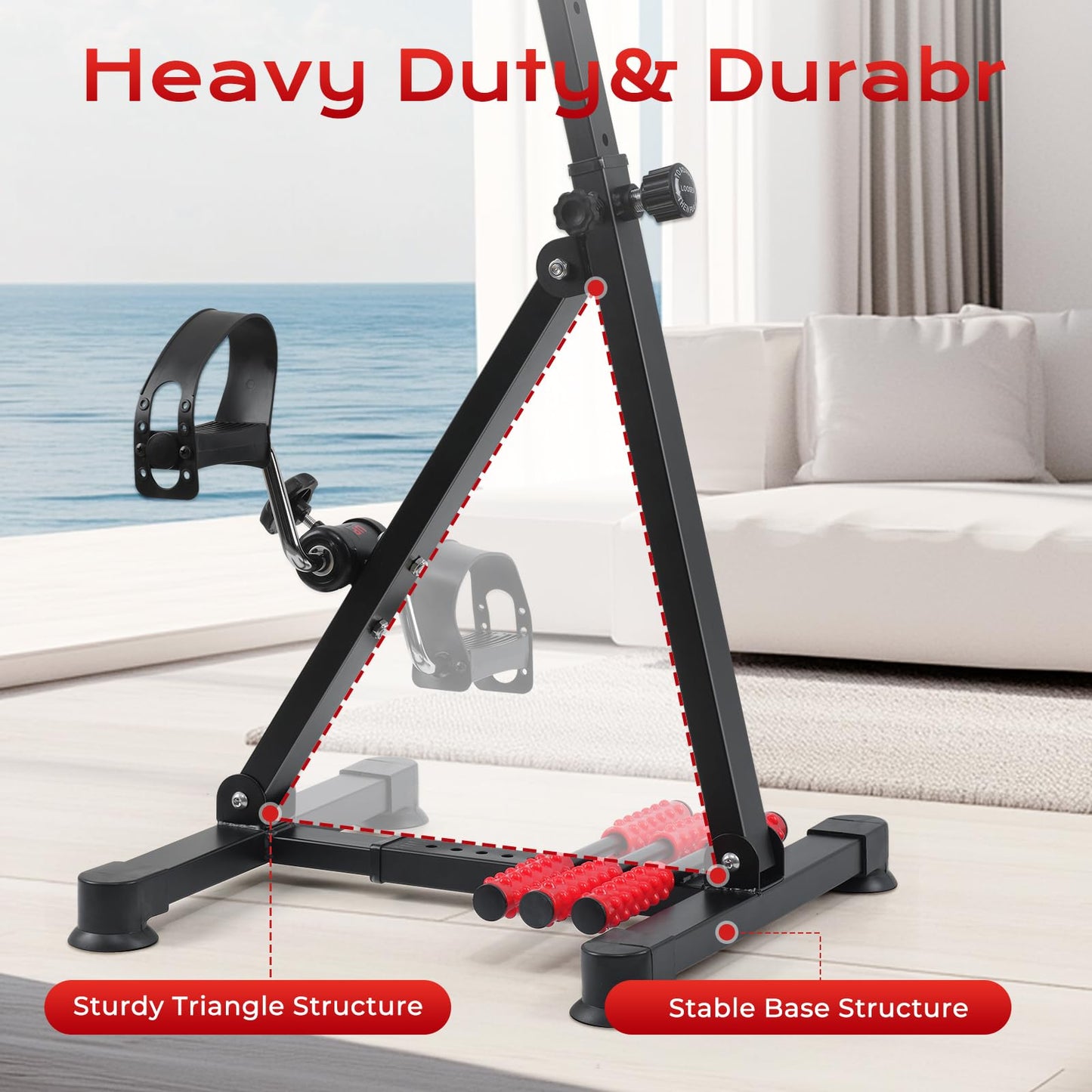 ZIDAFIT Adjustable Pedal Exerciser Bike for Seniors - Hand Arm Leg and Knee Therapy, Stroke Recovery, Portable Fitness Equipment for Total Body Workout - Great Gift for Elderly Rehab