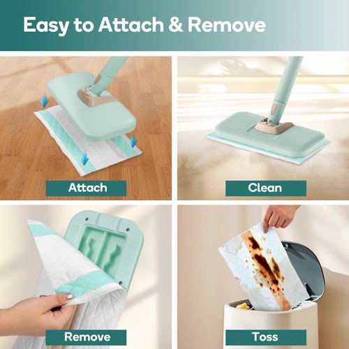 Newbealer 48 PCS Disposable Mop Pads for NB602N Steam Mop, Floor Cleaning Pads, Mopping Cloth Refills for Multi-Surface Cleaning