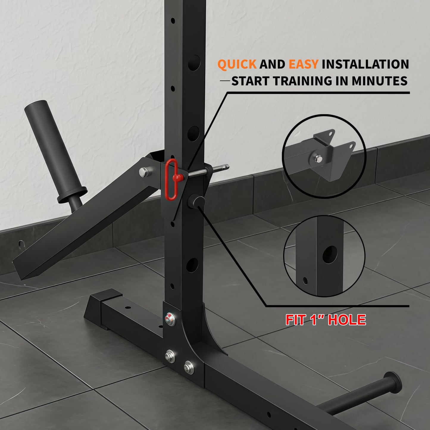 MEGASTAR FITNESS Belt Squat Lever Arm, T Bar Row Landmine Attachment, Comes with Squat Belt, Compatible with 1" and 2" Weight Plates and 1" Hole Design, Designed for 2x2 Power Rack