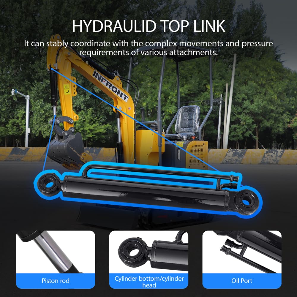 Mini Excavator arm Cylinder, Hydraulic arm Cylinder Replacement Part, Chinese mini Excavator Attachment, Suitable for 1.0-1.2 ton excavators.