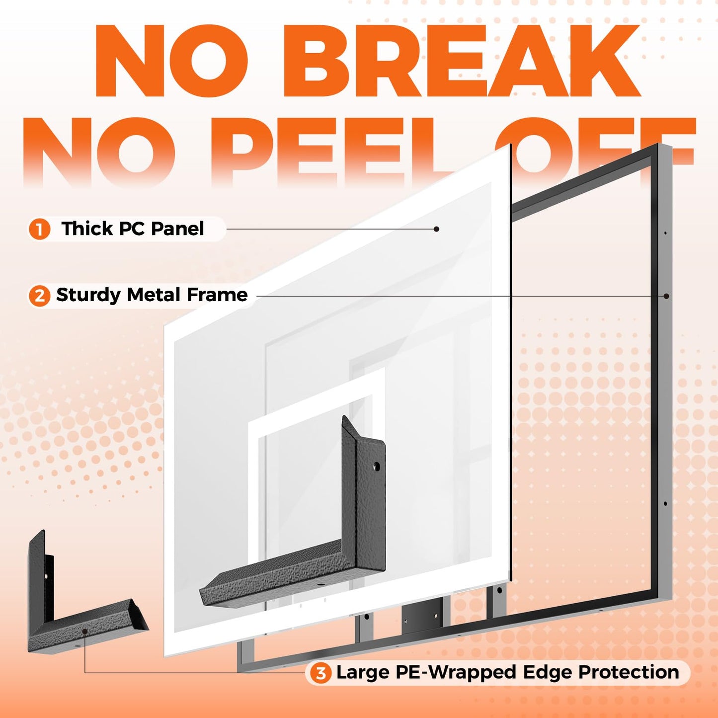 AWII SPORT Basketball Hoop 44 Inch Backboard Protable Basketball Hoop Outdoor, 4.8-10ft Height Adjustable Basketball Goal System for Kids Youth Adults Play in Backyard/Courts/Indoor