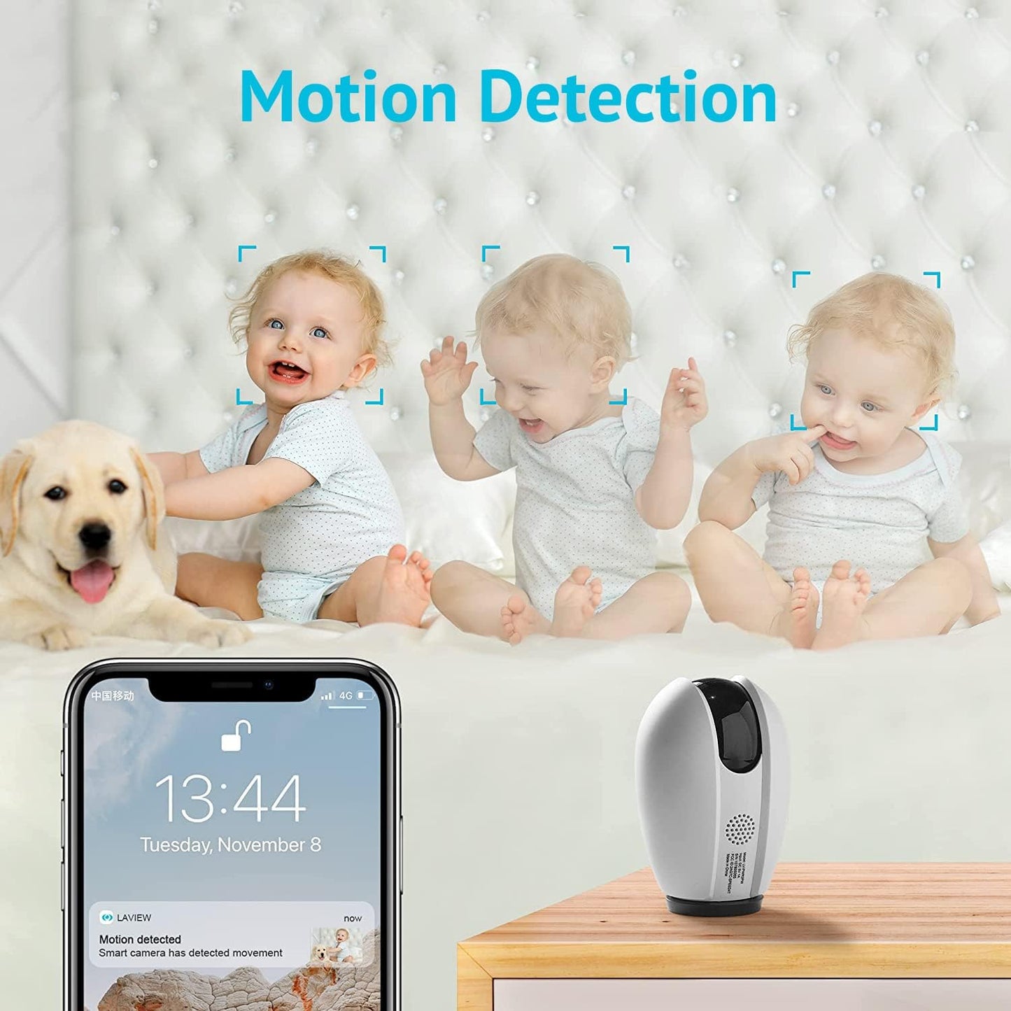 LaView 2k 4MP Security Cameras with Color Night Vision, Cameras for Home Security with Motion Detection, Two-Way Audio