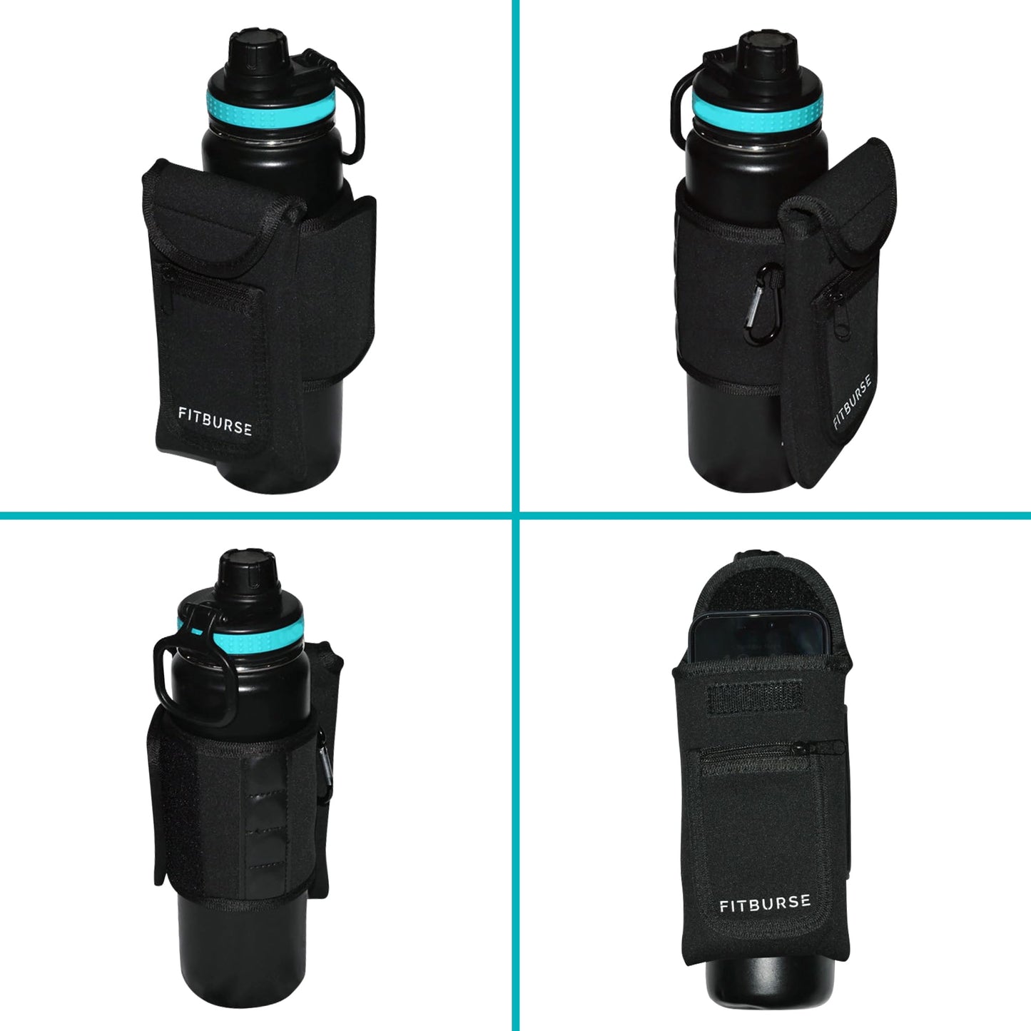 Fitburse Magnetic Water Bottle Holder for Cell Phones, Keys, Wallets and More! Gym, Fitness Indoor/Outdoor Activities