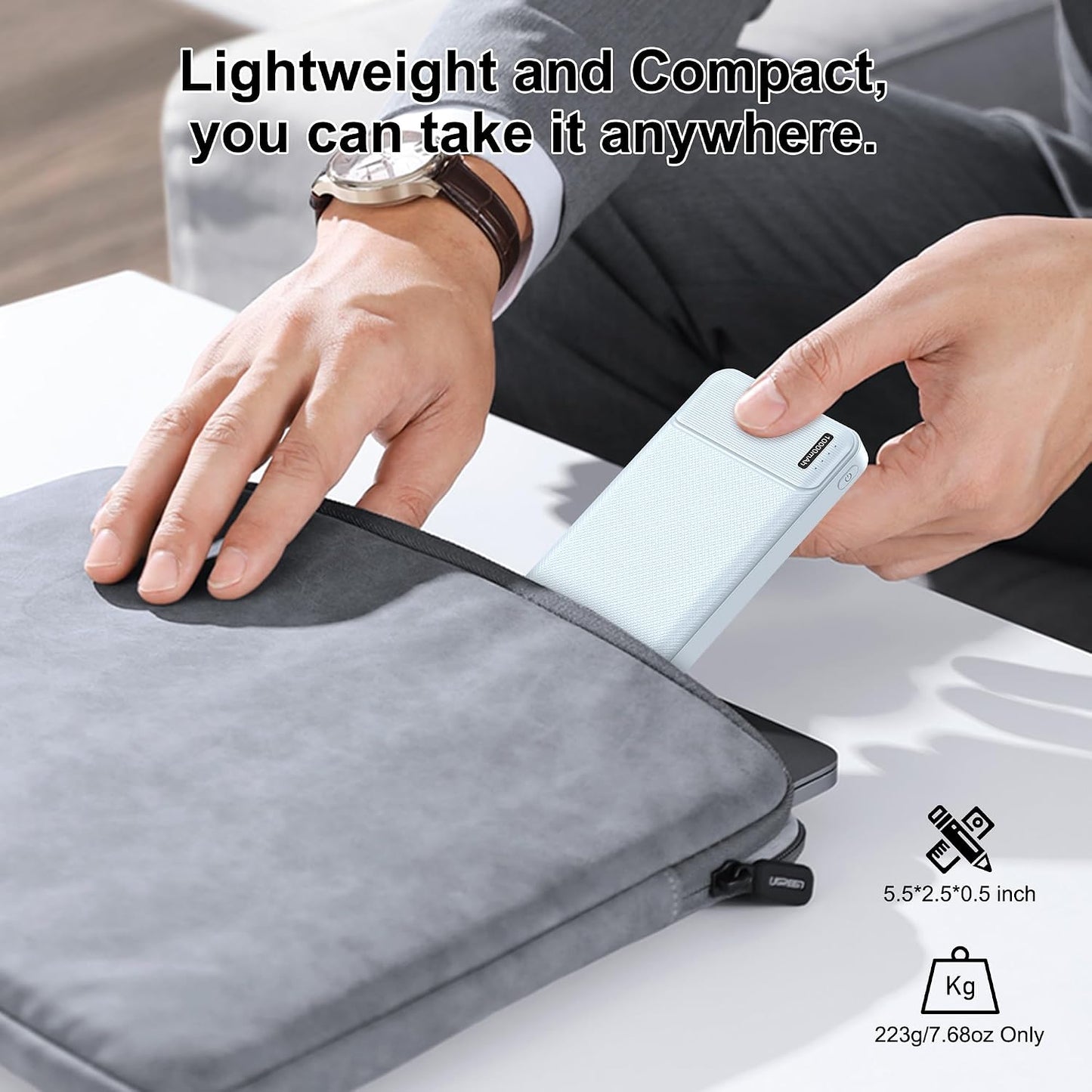 AsperX 2-Pack 10000mAh Pack USB C Output Portable Charger Power Bank Fast Charging, Portable Phone Charger External