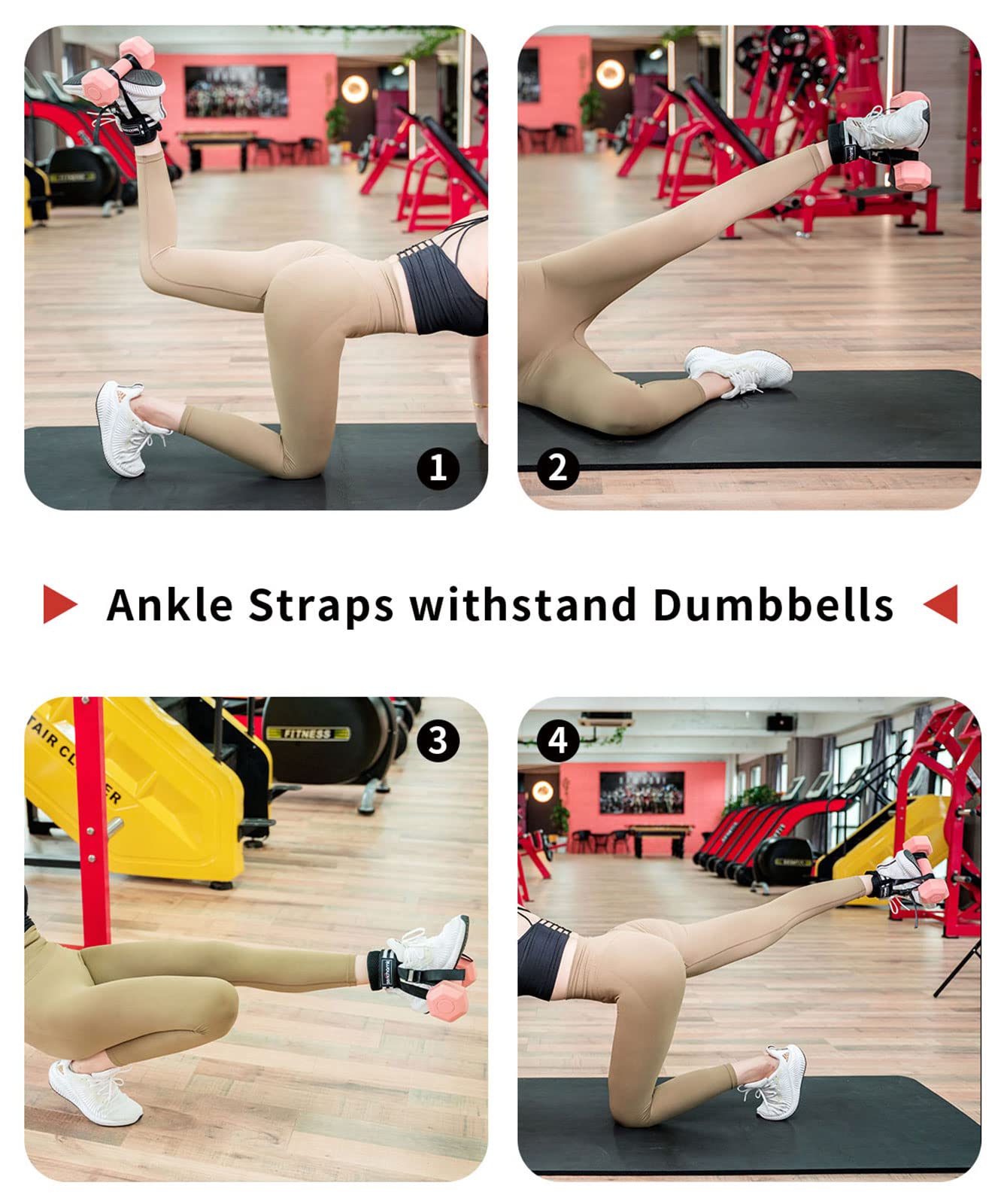 Adjustable Foot Weights Ankle Straps Dumbbell Attachment for Feet 2pc - Leg Curl Kickbacks, Leg Extensions Booty Workouts