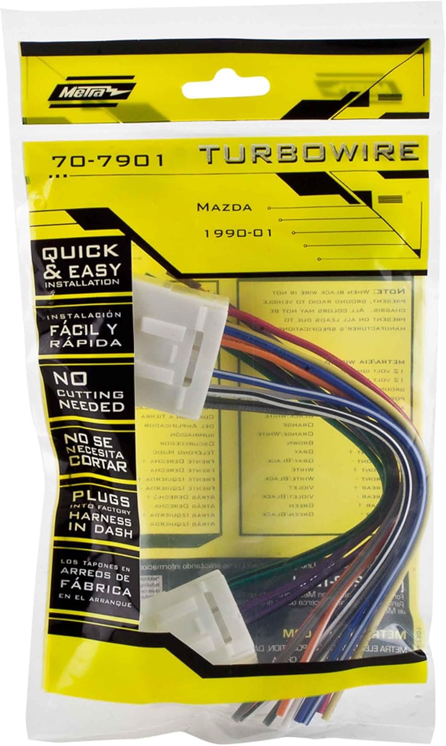 Metra 70-7901 1990-Up Electronics Wiring Harness for Select Mazda Vehicles, Multi Color