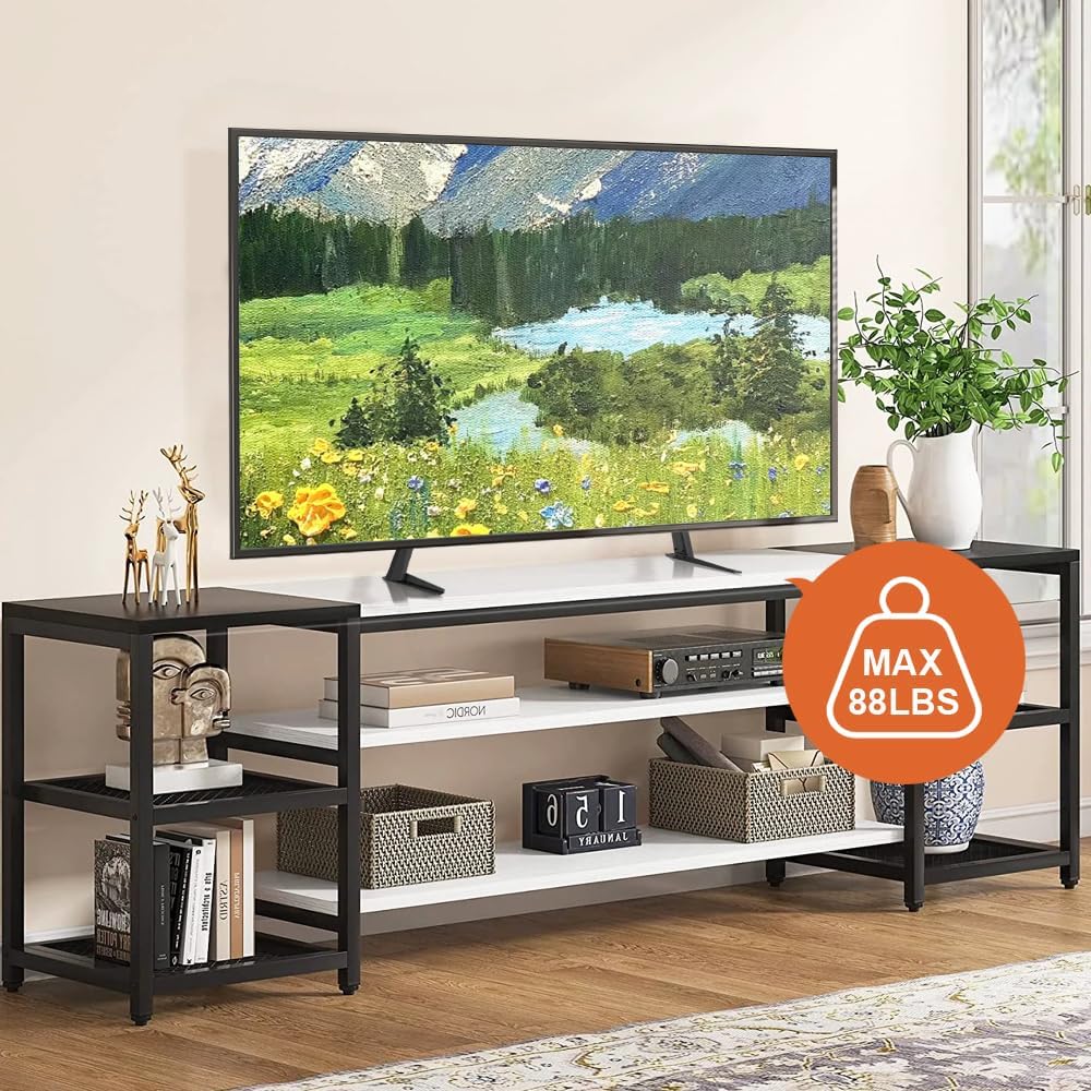 KKTONER 27-65 inch 800x400mm 88lbs Universal TV Stand Base TV for Flat Screen TV Metal Stand Legs Adjustable Table Top