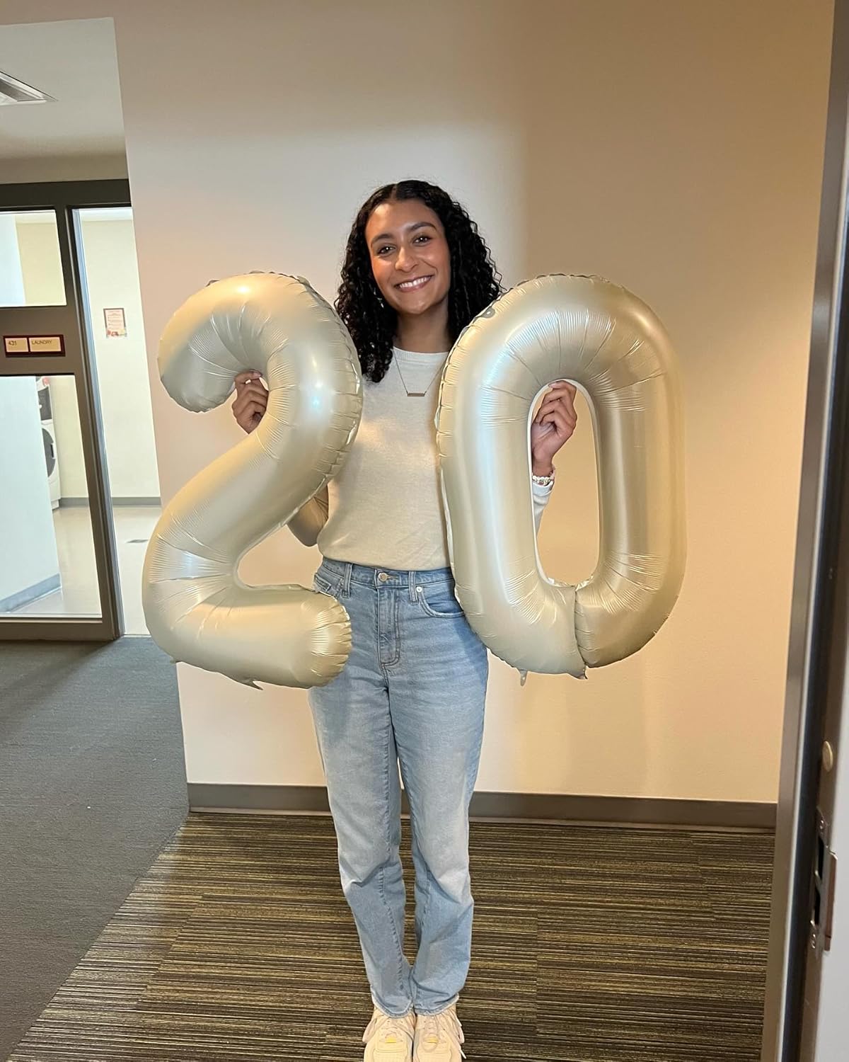 Number Balloons 40 Inch - Cream 0 Balloon for Birthday Decorations | Perfect Party Supplies