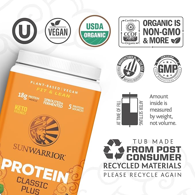 Clean Vegan Protein Powder Vanilla | Organic Protein Powder Plant Based Formula with 5 Superfood Blend Sprouted & Fermented | Non-GMO Low Carb Soy Dairy & Gluten Free (Vanilla, 30 Servings)