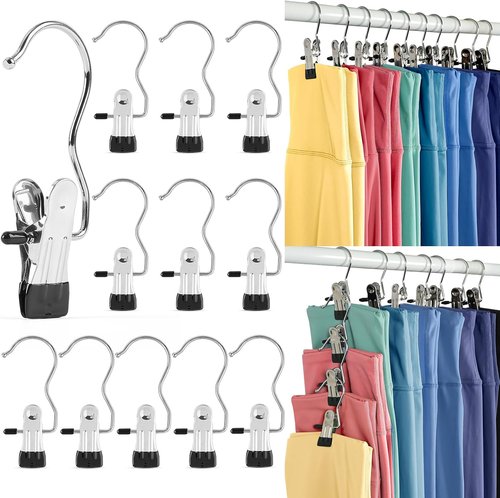 HOUSE DAY Black Velvet Hangers - 60 Pack with Clips & Leggings Organizers for Neat Storage