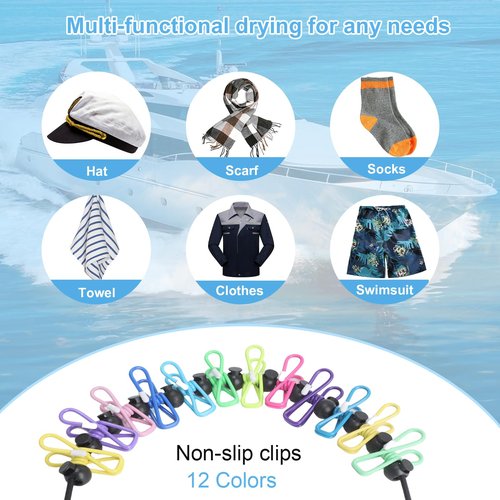 Magnetic Clothesline for Cruise Ship Cabin Approved - Portable Travel Clothes Line,Strong Rubber Coated Non-Scratch Magnets,Travel Clothesline for Cruise Ship Essentials(Updated Stronger Magnets)