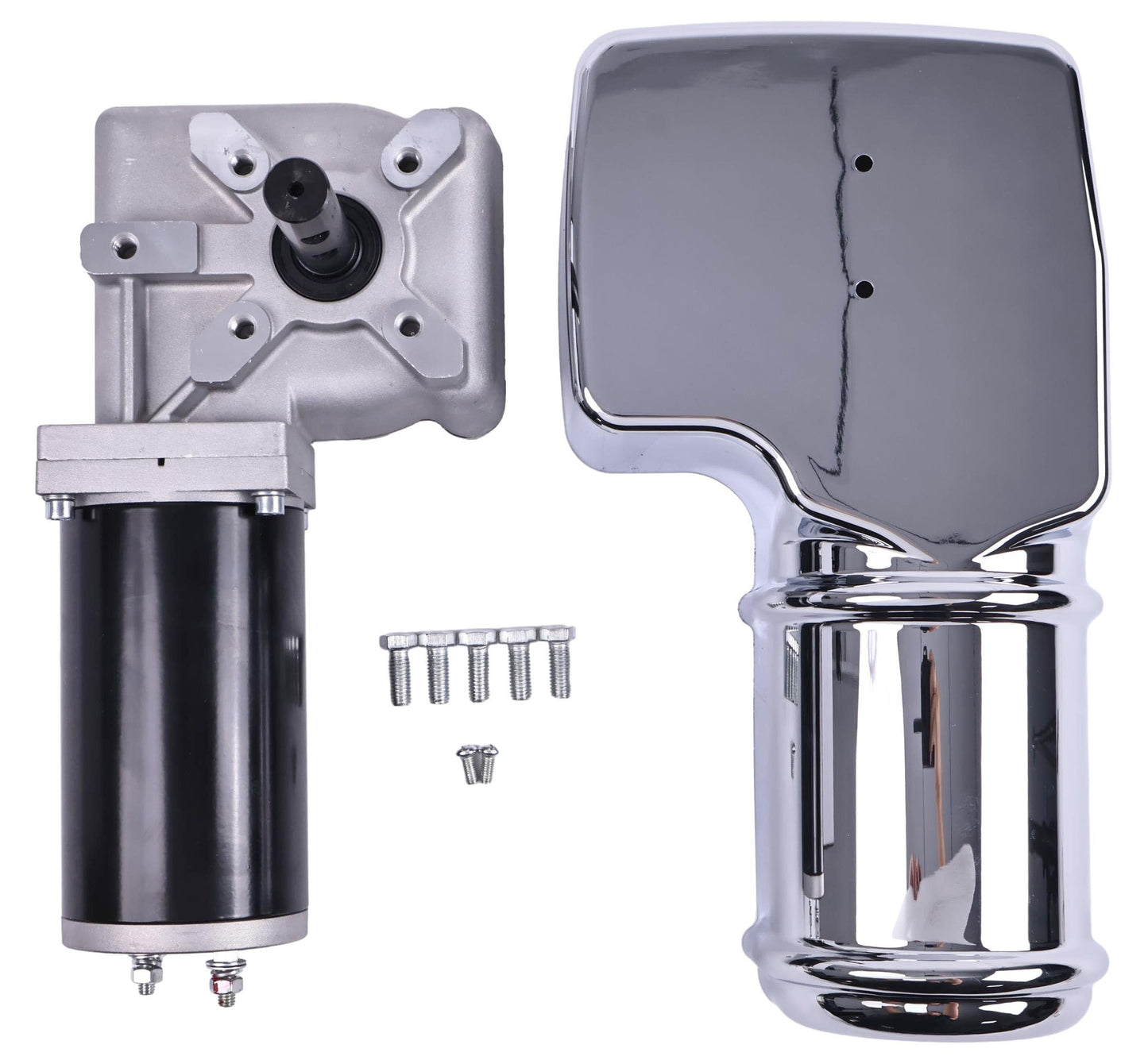 Solarhome 12V 1.2 HP 40 RPM 90:1 900 Watt Dump Truck Roll Tarp Motor with Chrome Cover