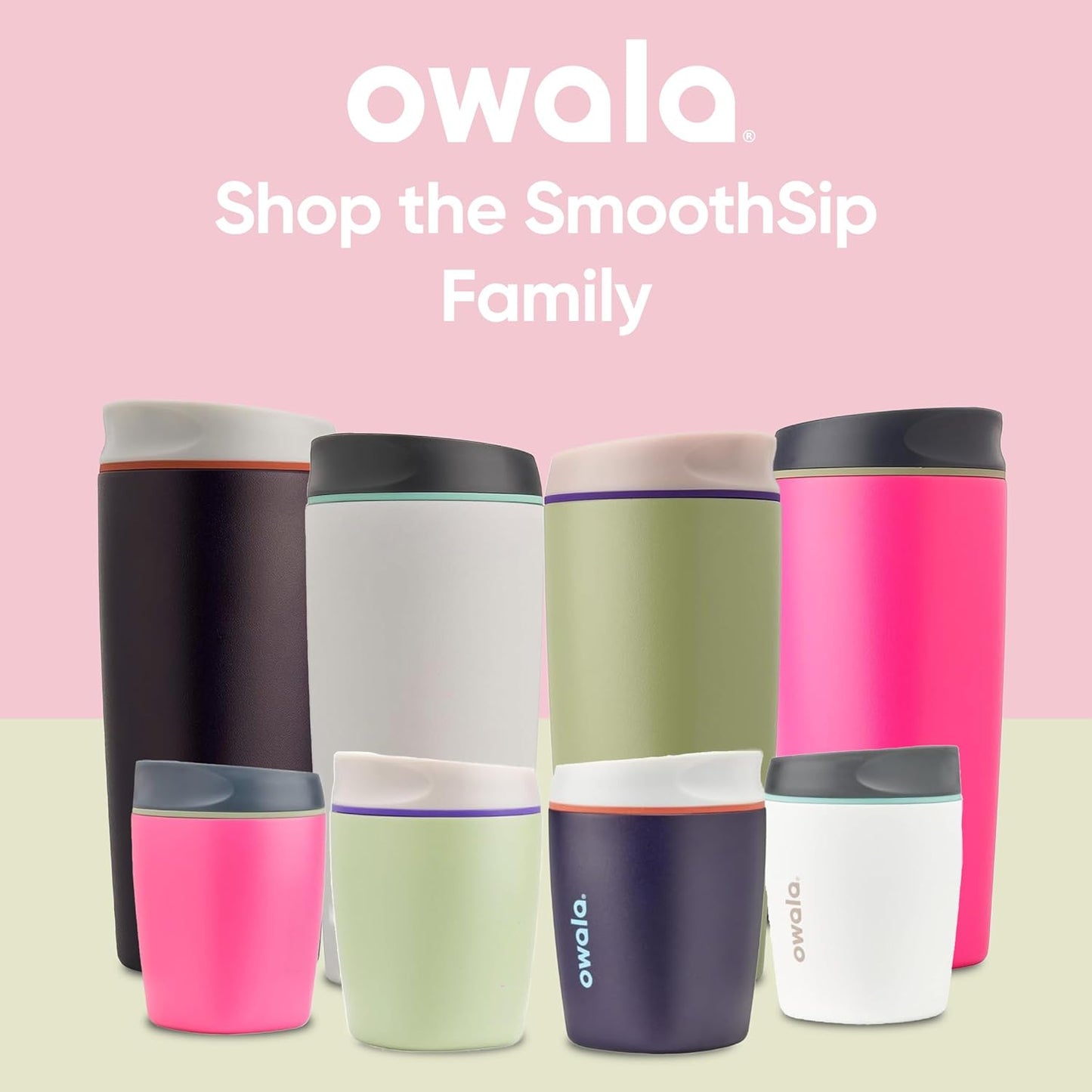 Owala SmoothSip Insulated Stainless Steel Coffee Tumbler - Reusable Hot & Iced Coffee Mug, 10 oz, Gray