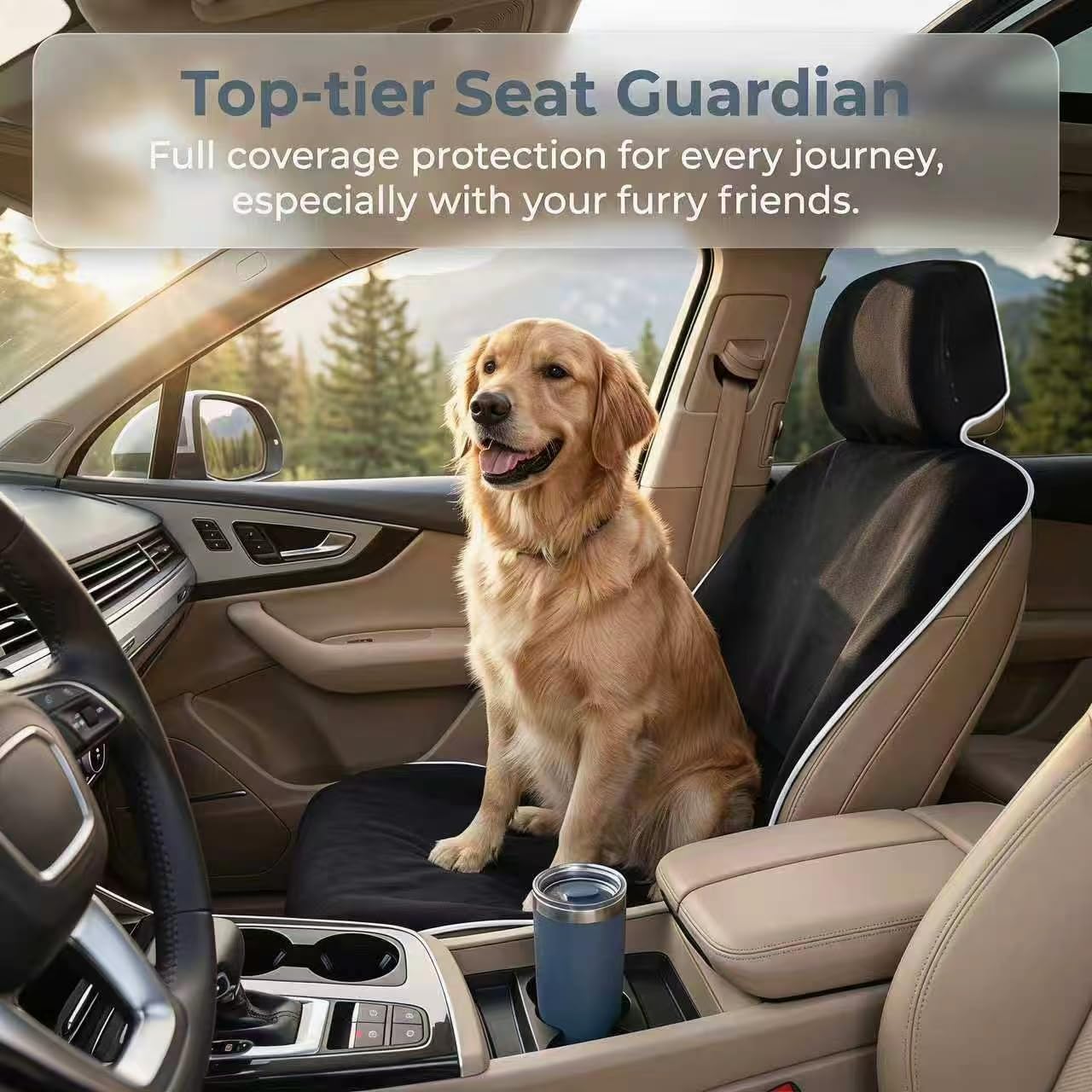 SCOMANAGE Waterproof Stain Resistant Towel Car Seat Covers，Universal Non-Slip for Gym Workout, Swimming, Beach and Workout Outdoor, Machine Washable(Black,2 Pack)