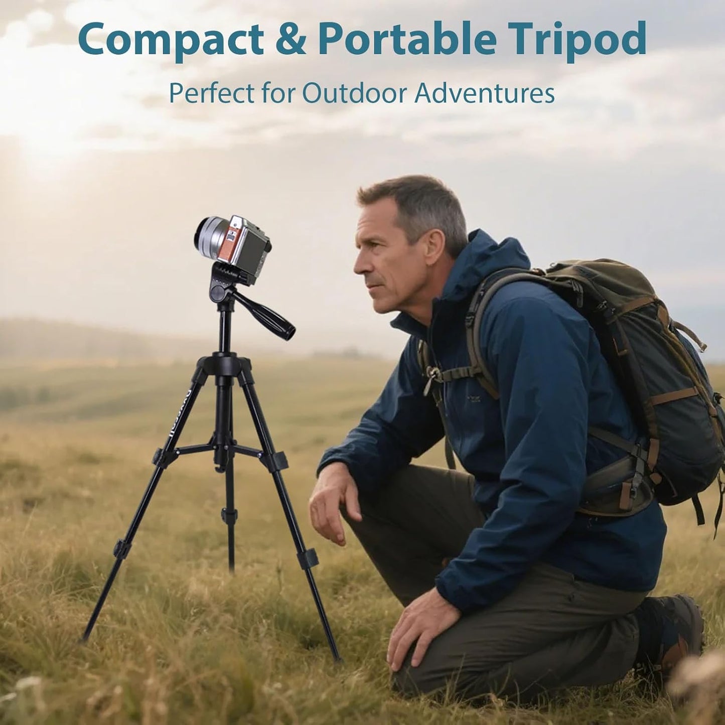 Dxxccoll 11"-25" 5 lbs 360 Small Tripod for Camera, Mini Tripod for Projector, Phone, DSLR, Laser Level, Portable