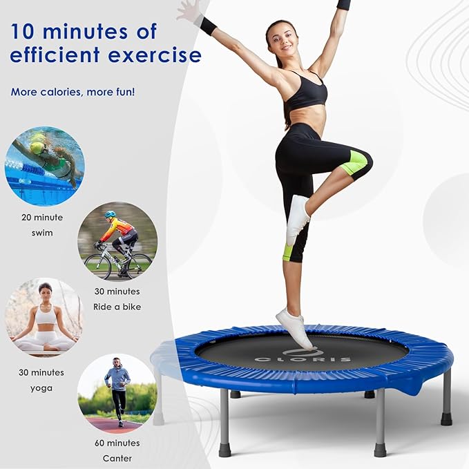 CLORIS 36'' Foldable Mini Trampoline - Max Load 170lbs, Rebounde Trampoline for Adults Indoor/Outdoor Fitness Body Exercise