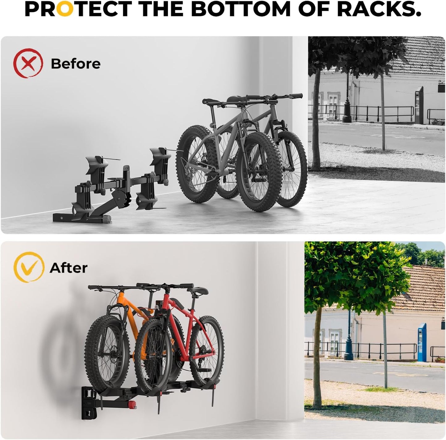 BougeRV Hitch Wall Mount - 2" Receiver Bike Rack & Cargo Storage | Holds Up to 300LBS