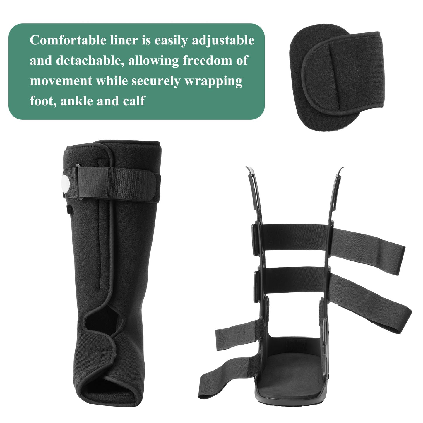 Jewlri Air Walking Boot, Tall Fracture Boot, Air CAM Walker Fits Left or Right Foot, Protection for Broken Foot Sprained Ankle Fracture Recovery (Large)