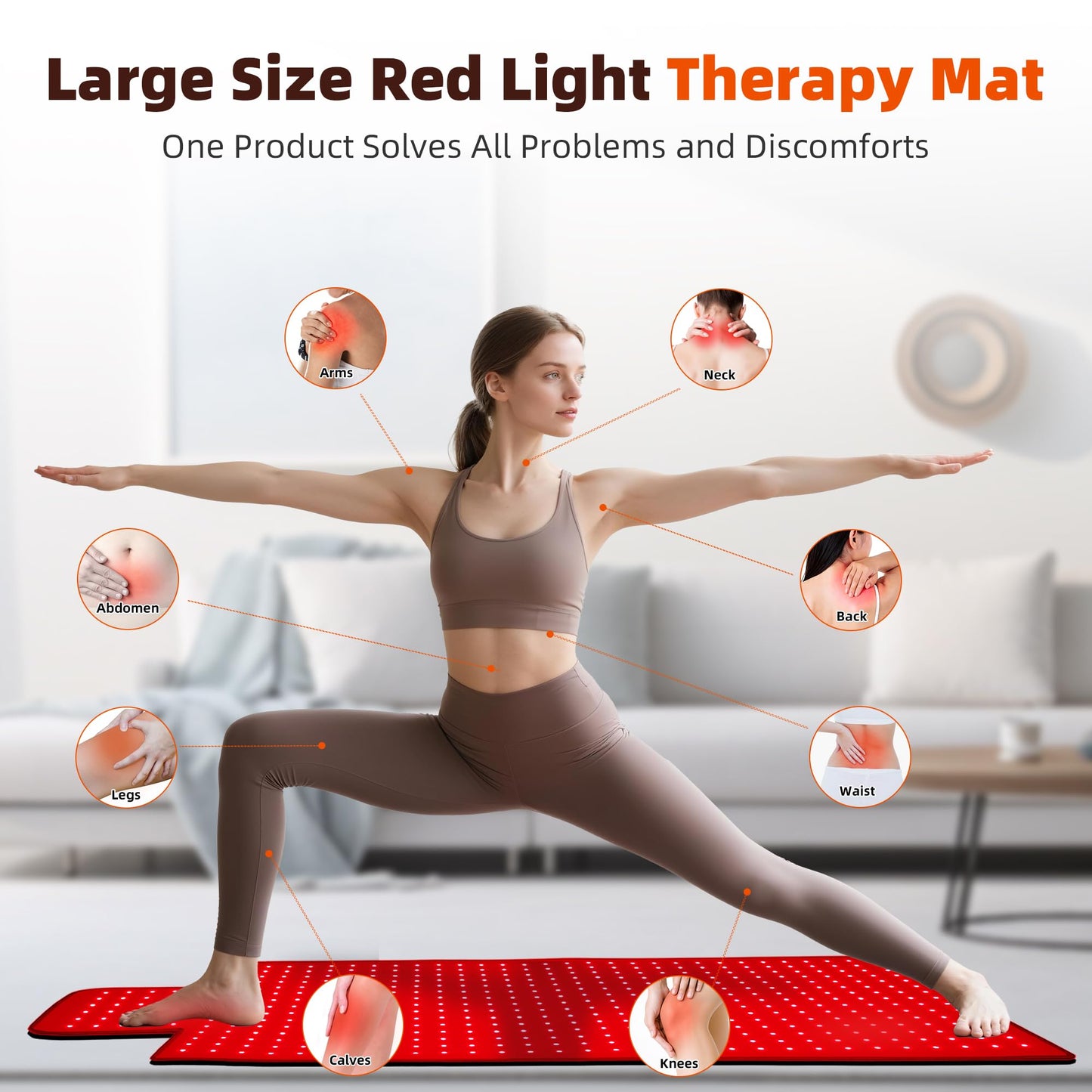 Red Light Therapy Mat for Body 42"x16", 480 LEDs Infrared Light Therapy Pad with Dual Wavelengths 660nm & 850nm for Back Shoulder Abdomen Area, Pulse Modes, Timer & Intensity Control