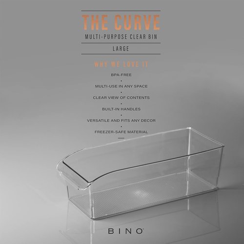BINO Plastic Storage Bins - Large Multi-Use Fridge/Freezer Organizer | BPA-Free with Built-In Handle