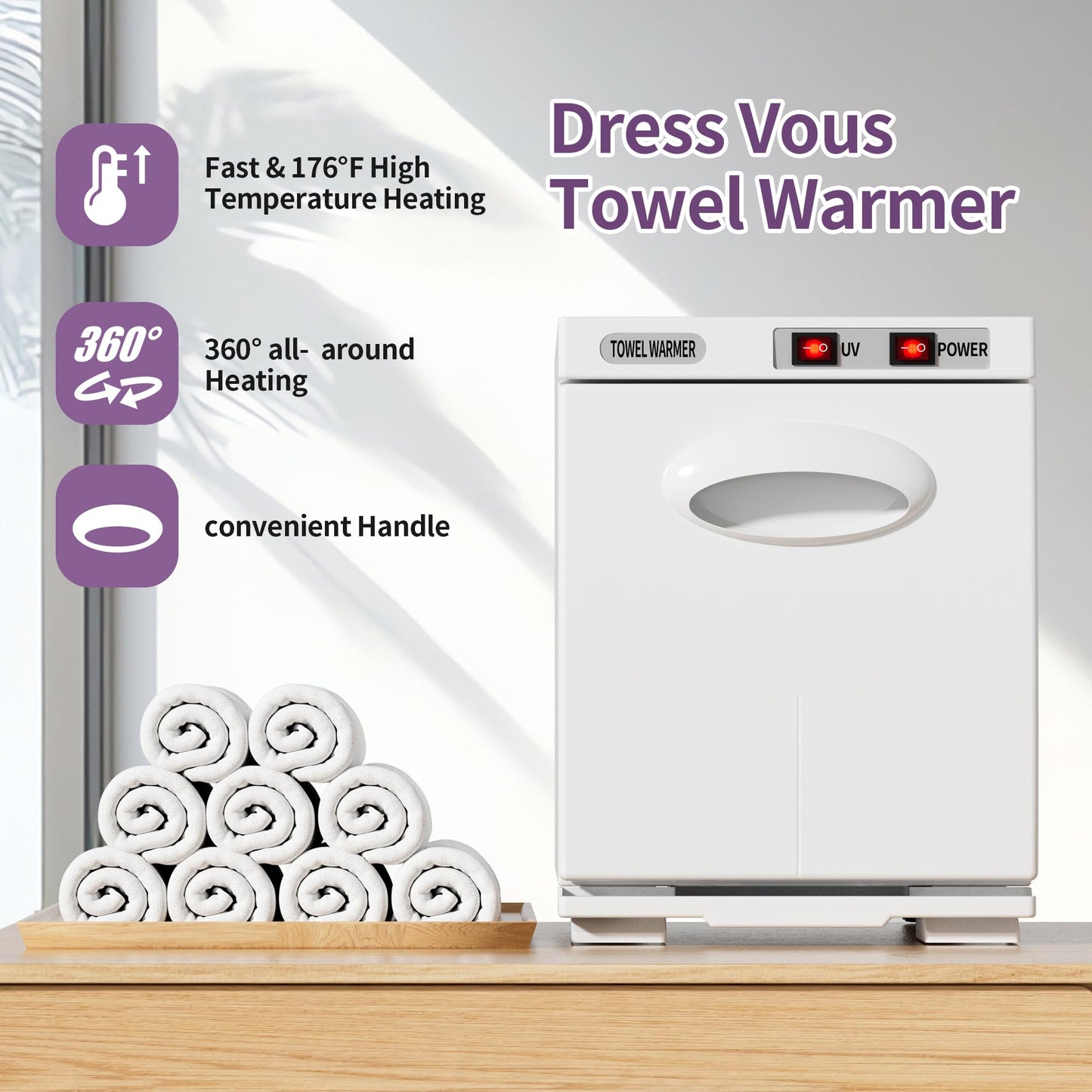 Towel Warmer, 5L Small Hot Towel Warmers for Spa, Towel heater for Facials and Towel Warmer Esthetician. (White)