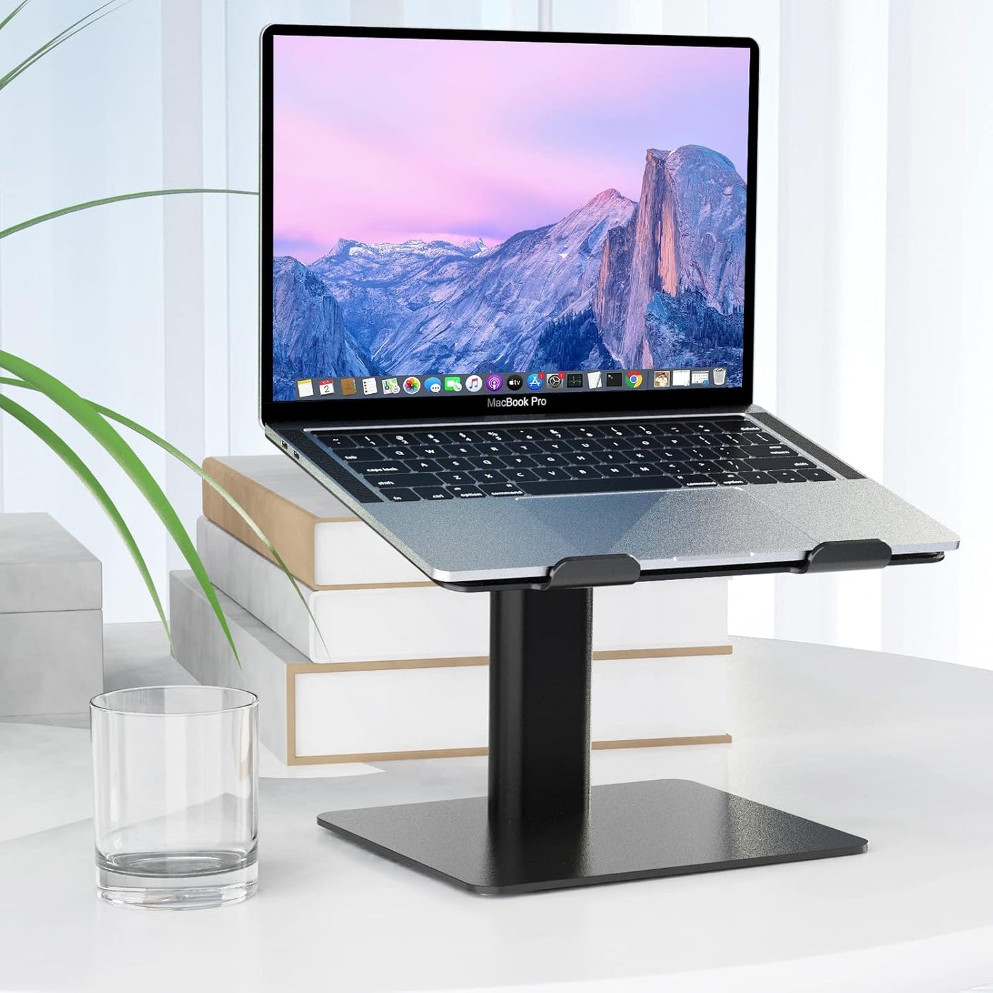 BESIGN LSX6 10-14" Computer Holder Stand, Ergonomic Adjustable Notebook Riser for Standing Work, Compatible with Air
