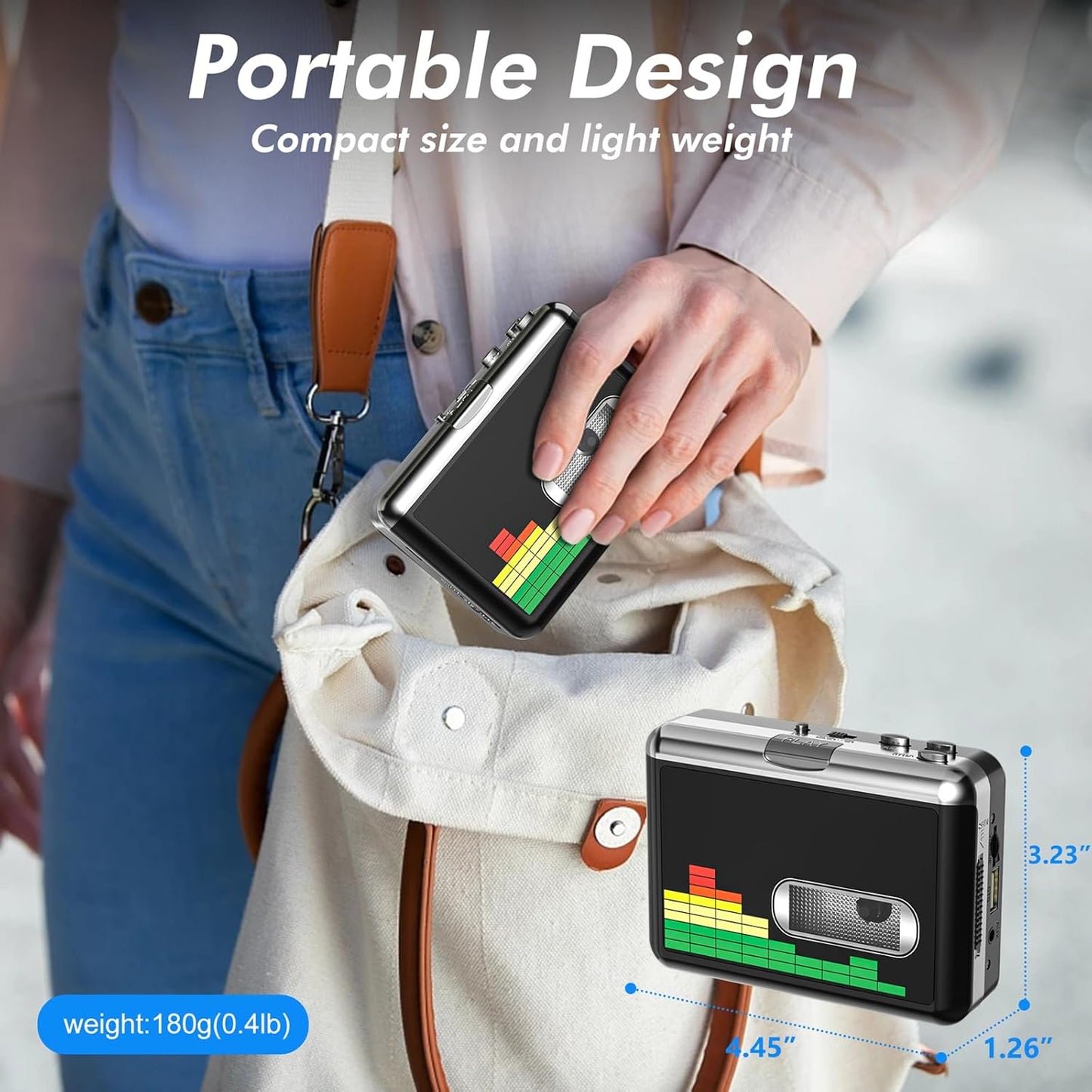 Cassette MP3 Cassette Mersoco USB Player Tape to Converter, Portable Tape Player to Digital Converter with Earphones