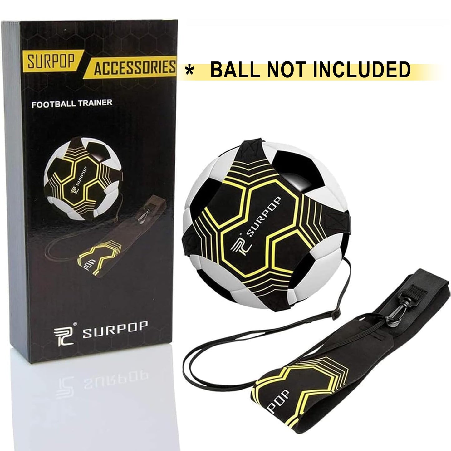 Surpop Soccer/Volleyball/Rugby Trainer, Football Kick Throw Solo Practice Training Aid Control Skills Adjustable Waist Belt for Kids Adults