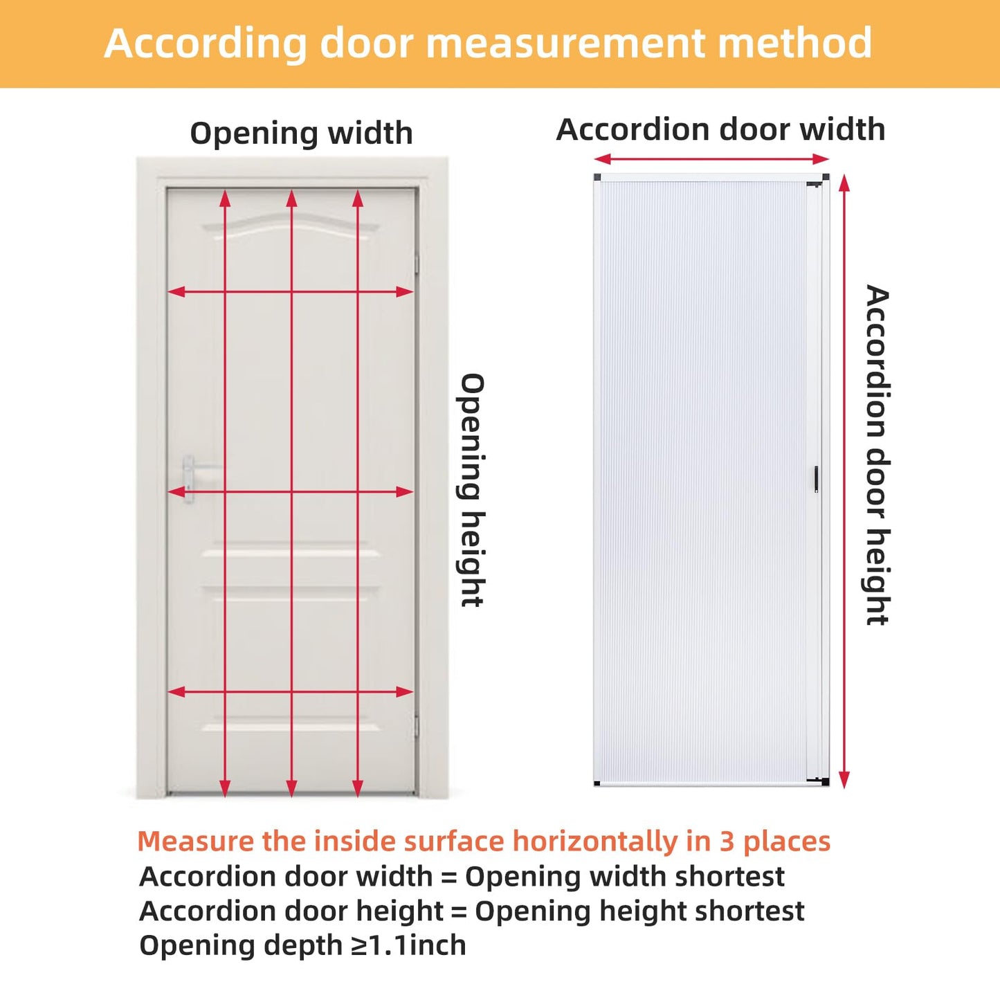 ROOMNEST No-Drilling Interior Accordion Door, Retractable Folding Door with Aluminum Frame and Cellular Fabric, Waterproof and Heat Insulation, for Bedroom, Bathroom, Kitchen, Office(White