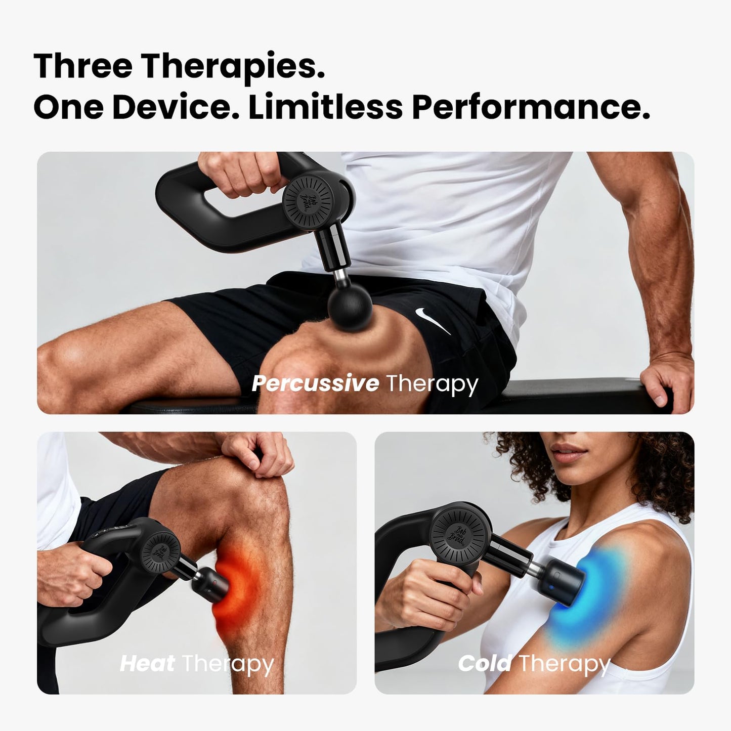 BOB AND BRAD D6 Pro Max+ Massage Gun with Heat and Cold, Powerful Deep Tissue Percussion Massager with 16mm Amplitude, Professional Muscle Massager Gun for Athletes, Quiet Electric Handheld Massager